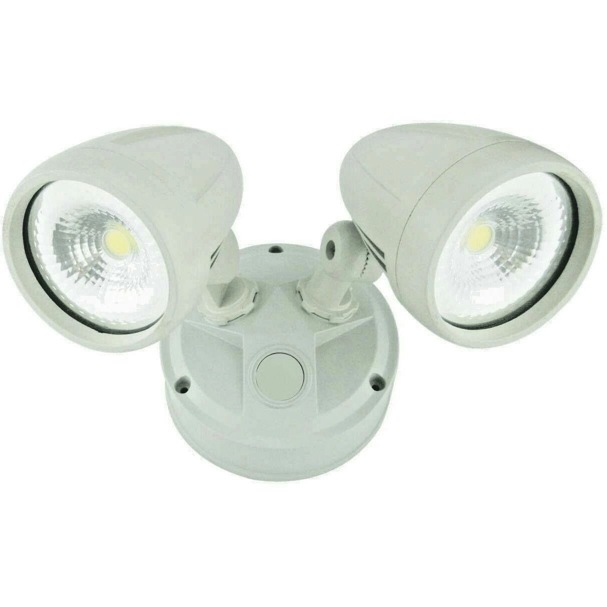 Sensor LED Premium Aluminium Outdoor Garage Security Flood Twin Spotlight IP54 | White