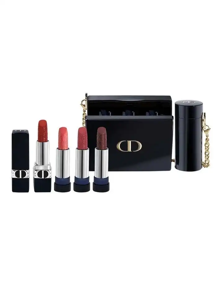 Christian Dior Minaudiere Limited Edition Black Clutch Lipstick Holder Set