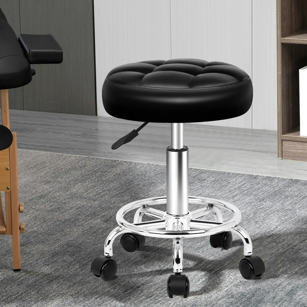 Alfordson Salon Stool Round Swivel Barber Hair Dress Chair Gas Lift Riley Black