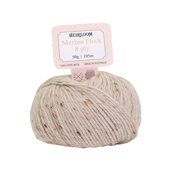 Heirloom Merino Fleck 8ply Crochet & Knitting Yarn, 50g Wool Yarn