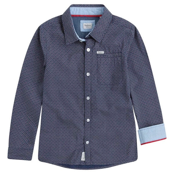 Pepe Kids Pepe Jeans Boys Harold Jr Button Up Shirt Ocean