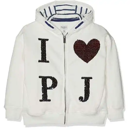 Pepe Kids Pepe Jeans Girls Union Jack Jacket Zip Up Hoodie In White