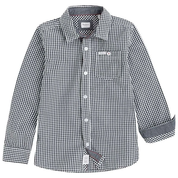 Pepe Kids Pepe Jeans Boys Kev Jr Check Shirt Black & White