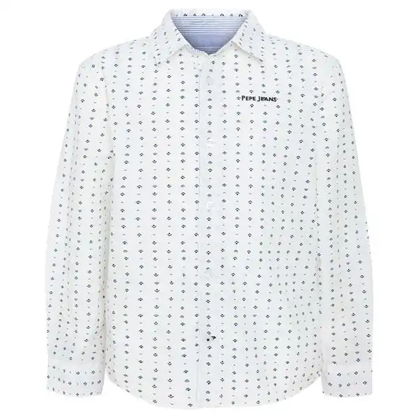 Pepe Kids Pepe Jeans Boys Patterned Shirt White