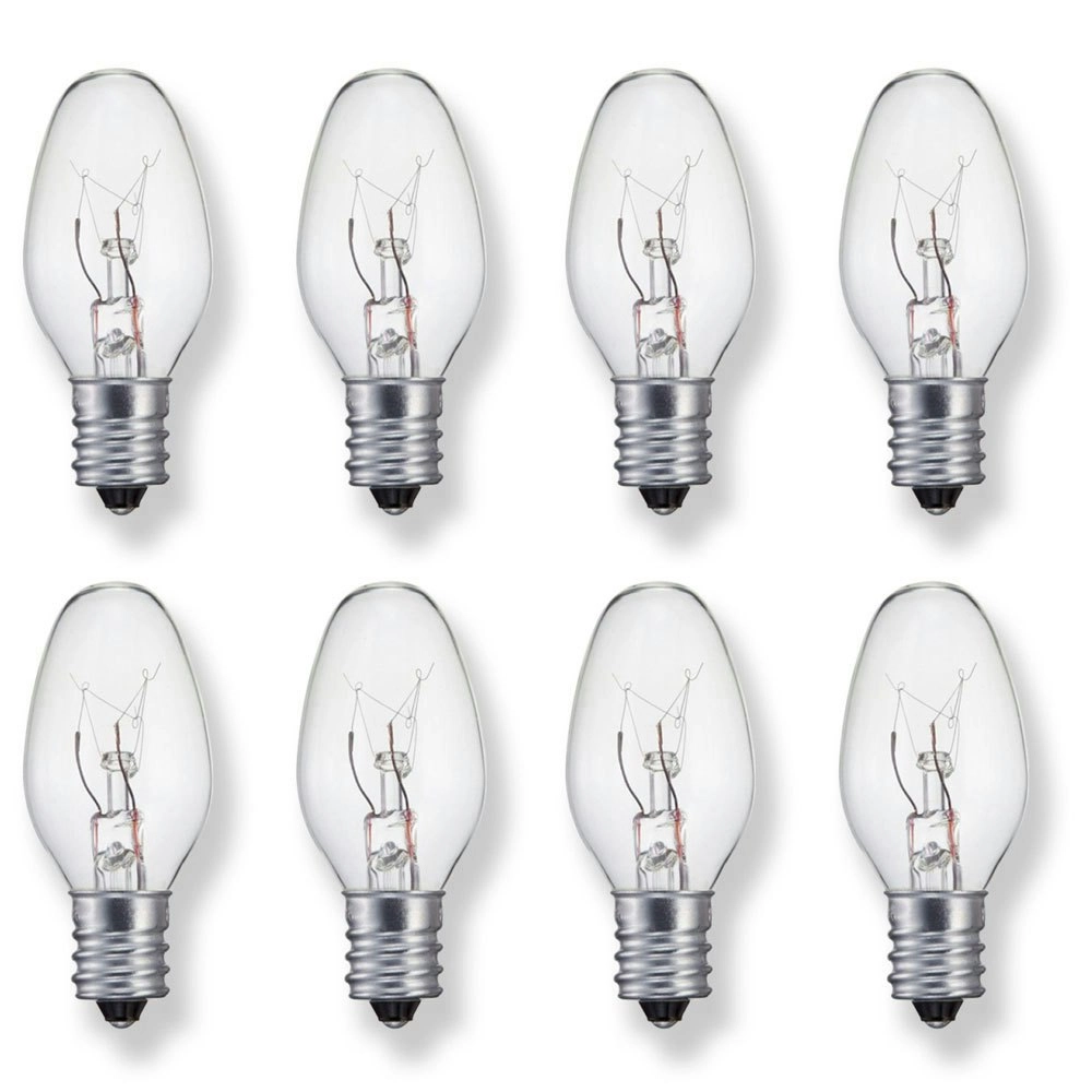 Sansai 8pk 7W/240V E14 Replacement Warm Light Bulb Clear for Night Light /Lamps