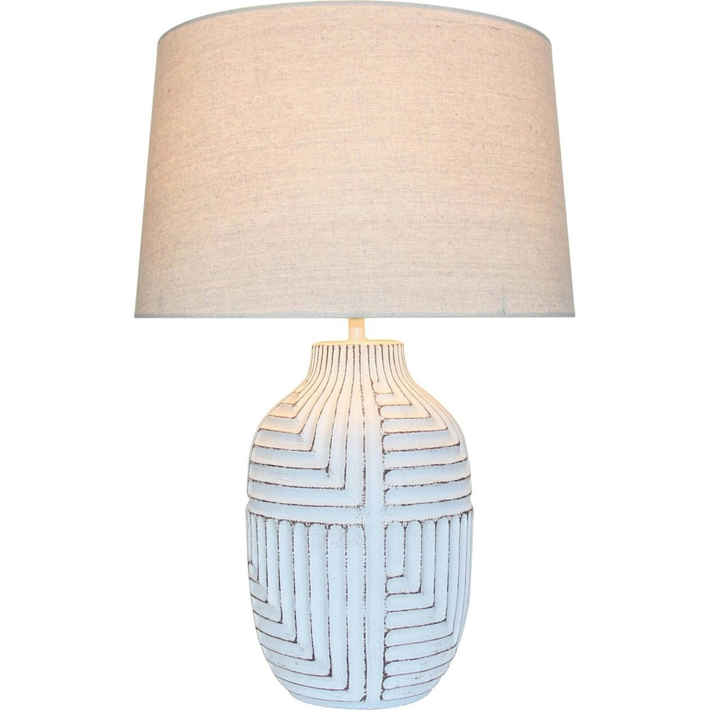 LVD Kuba Ceramic/Linen 61cm Lamp /Office Light Room Table Lampshade Large