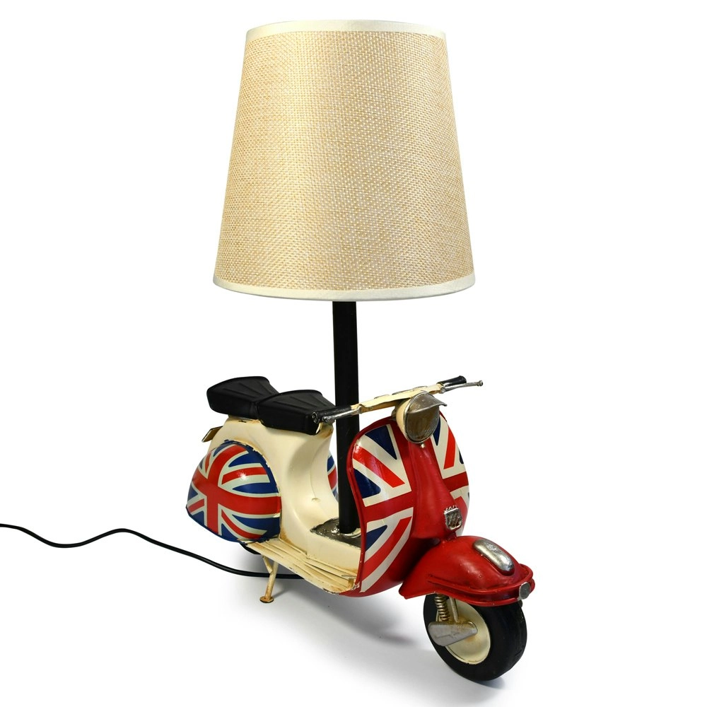 Auto Petit USB LED Desk/Table Lamp Scooter 29x34cm Retro Home Décor Union Jack