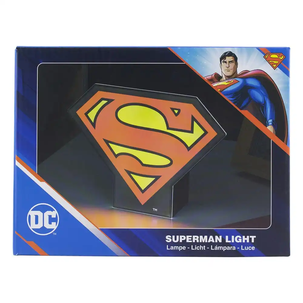 Paladone 17cm Superman Themed Box Light Kids/Children Bedroom Decor Desk Lamp