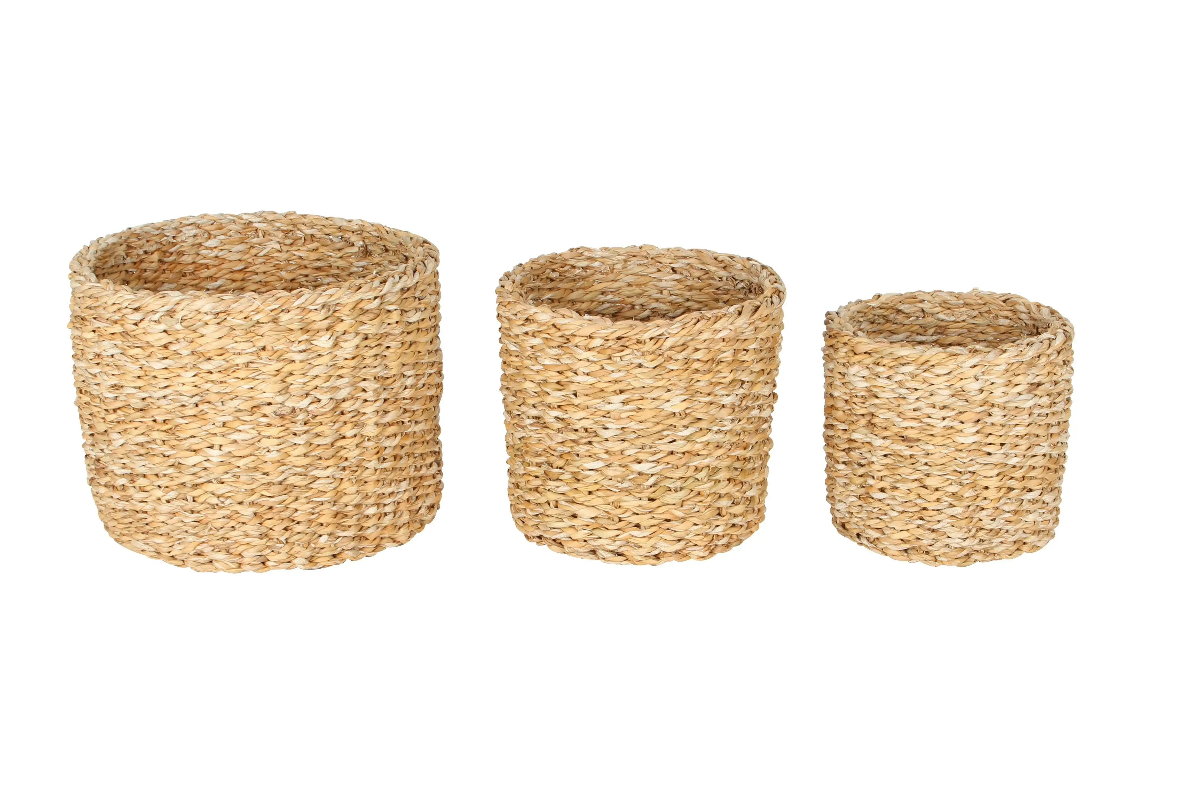 Sunshine Set Of 3 Seagrass Round Cylinder