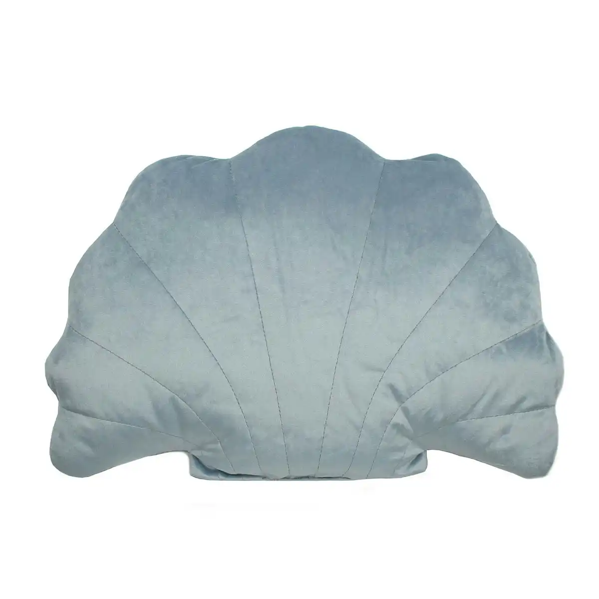 Blue Velvet Shell Shape Cushion 40 x 30cm