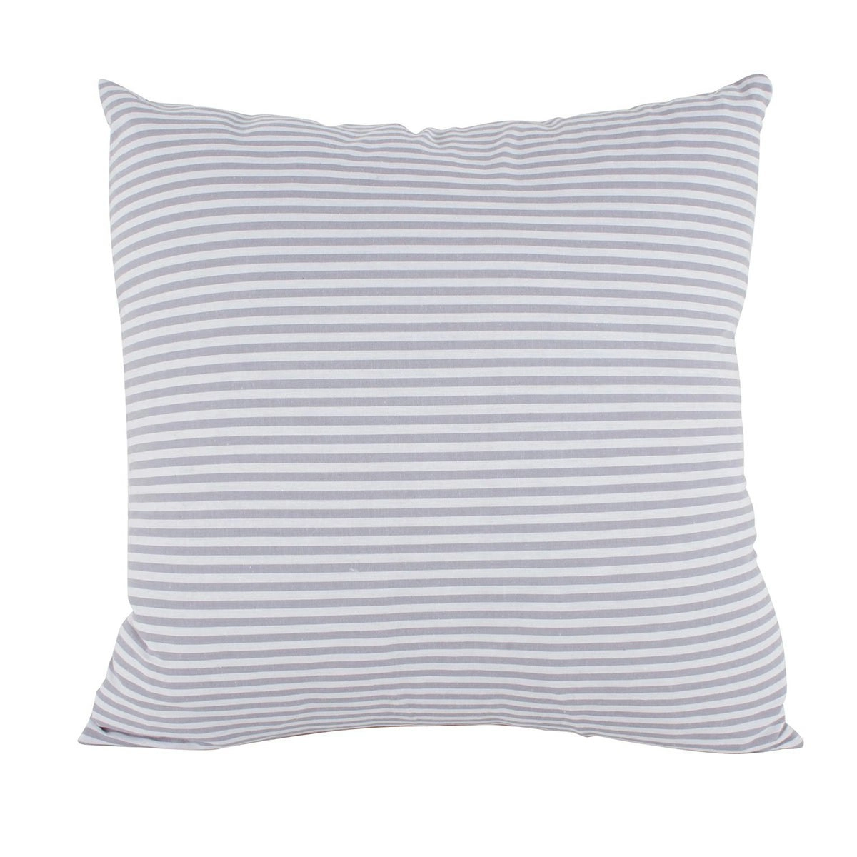 Grey Cotton Stripe Cushion 40x40cm