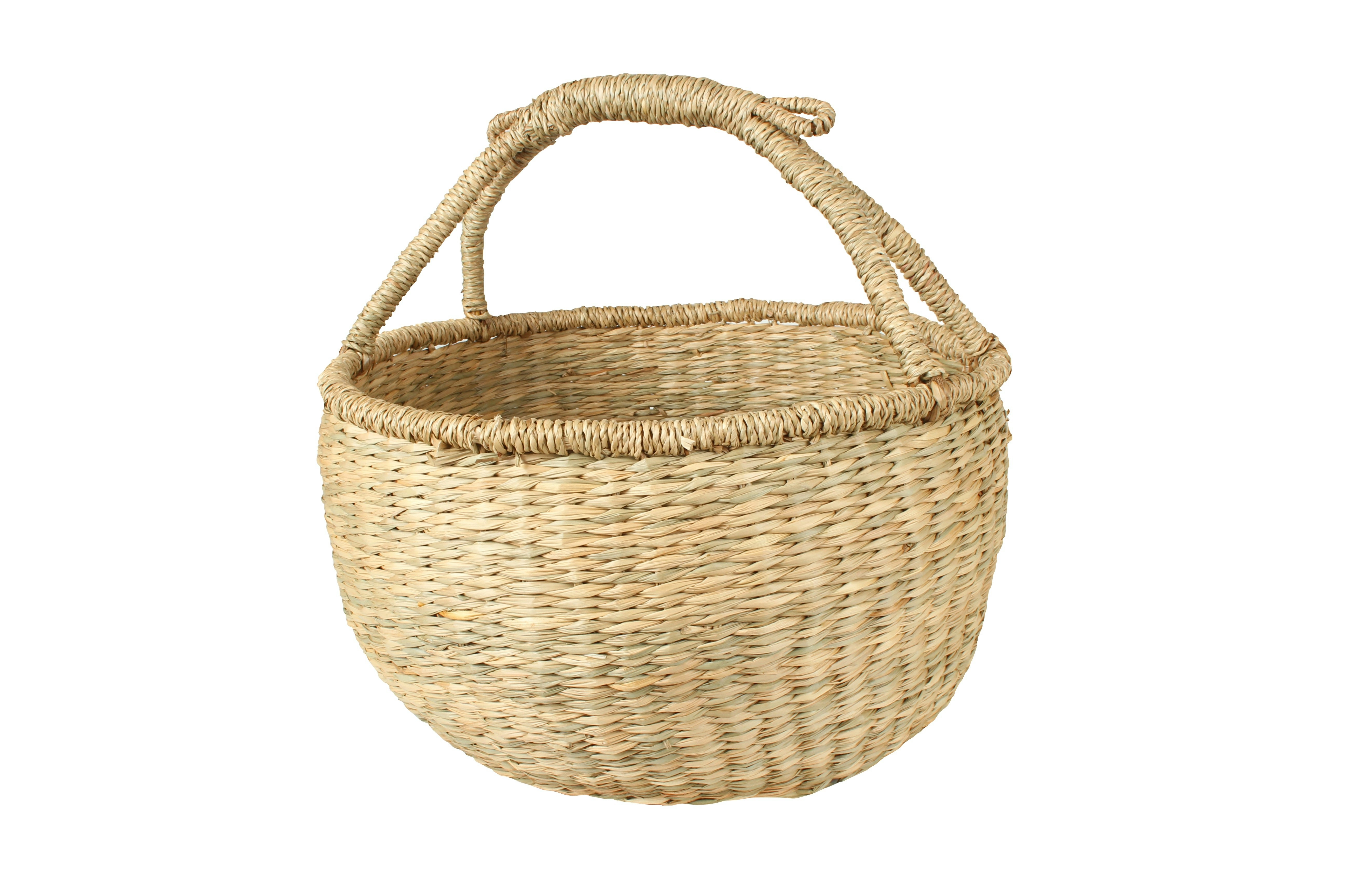 Natural Seagrass Picnic Basket 28cm with carry handles