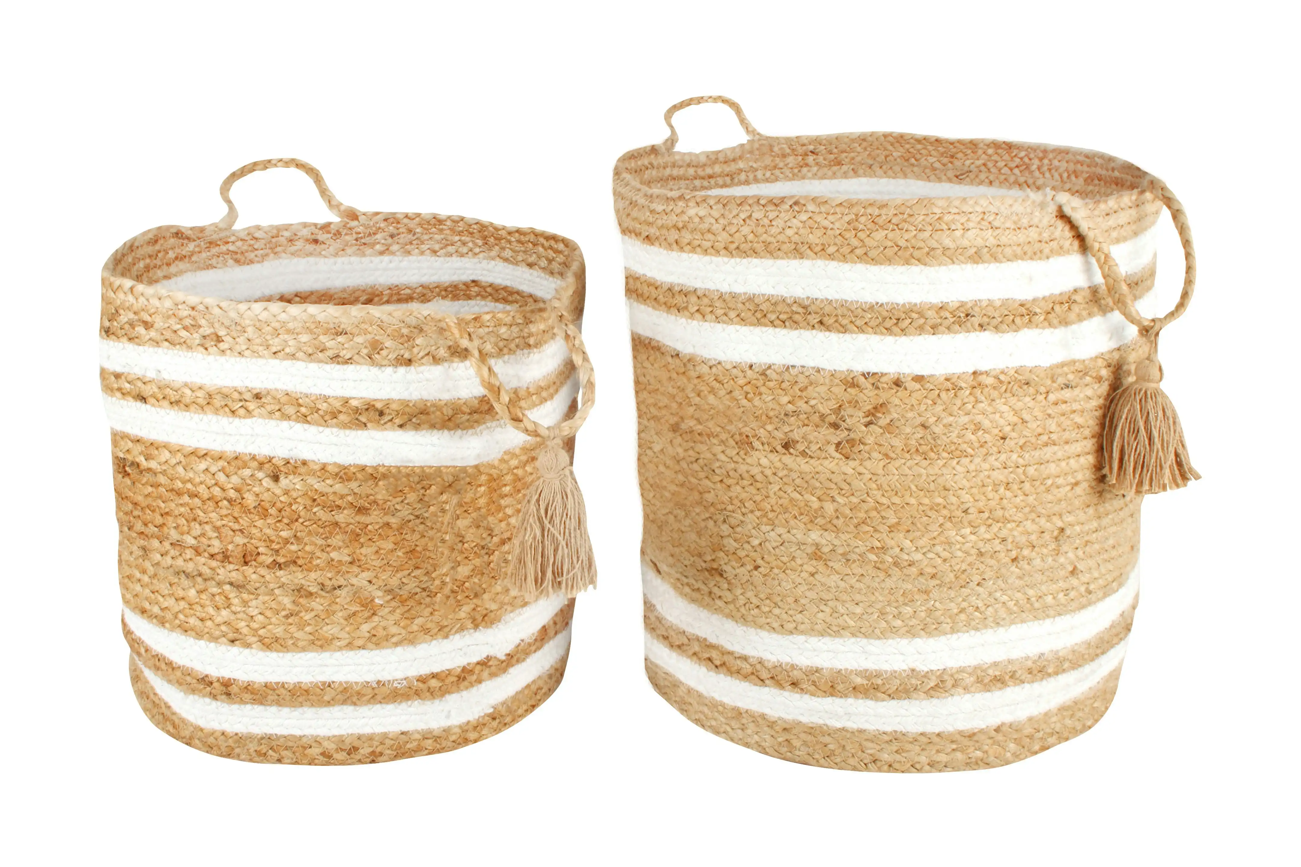 Belle Set Of 2 Jute Basket With Tassels