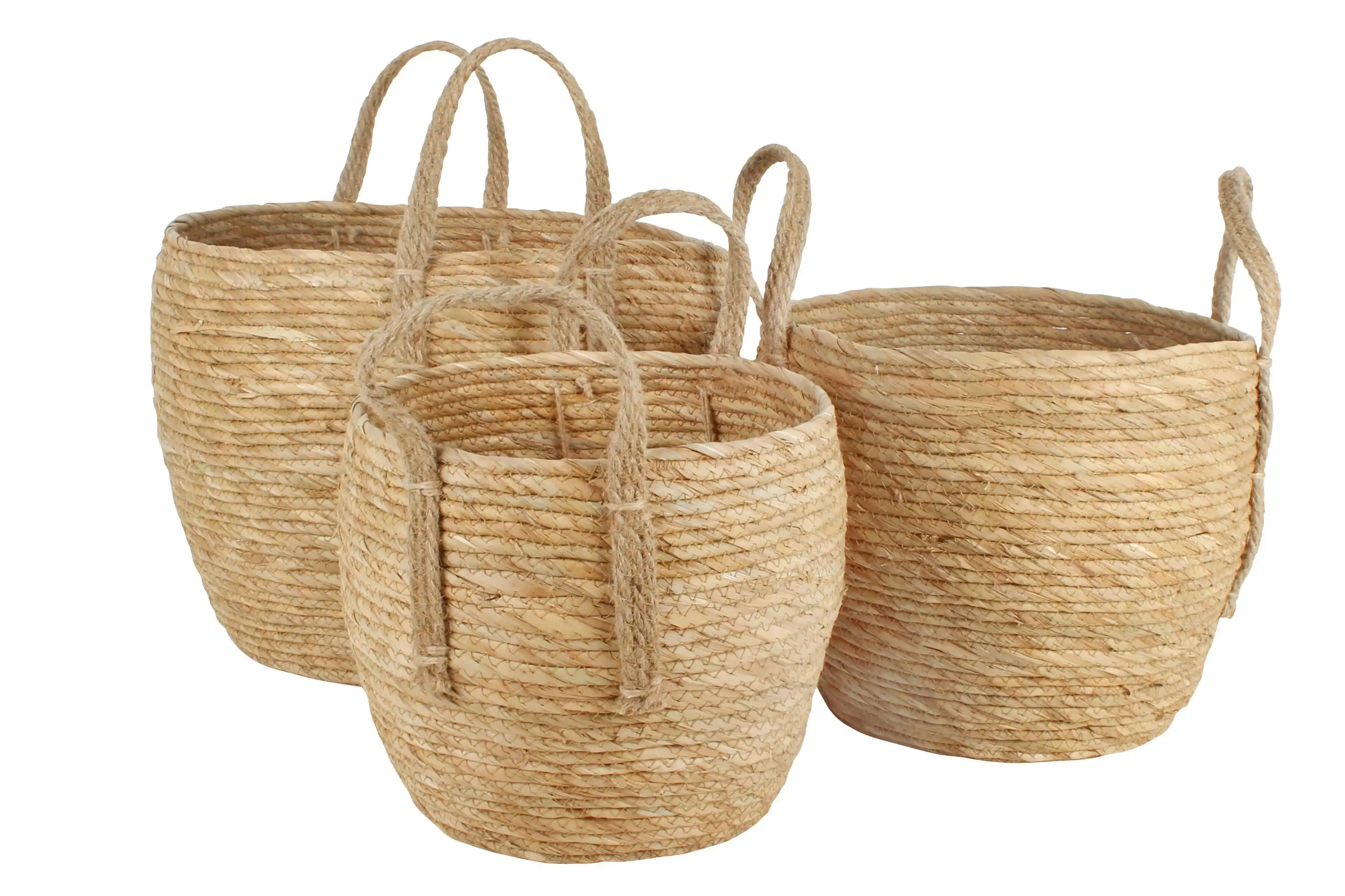 Ropa Set Of 3 Rope Bulb Baskets