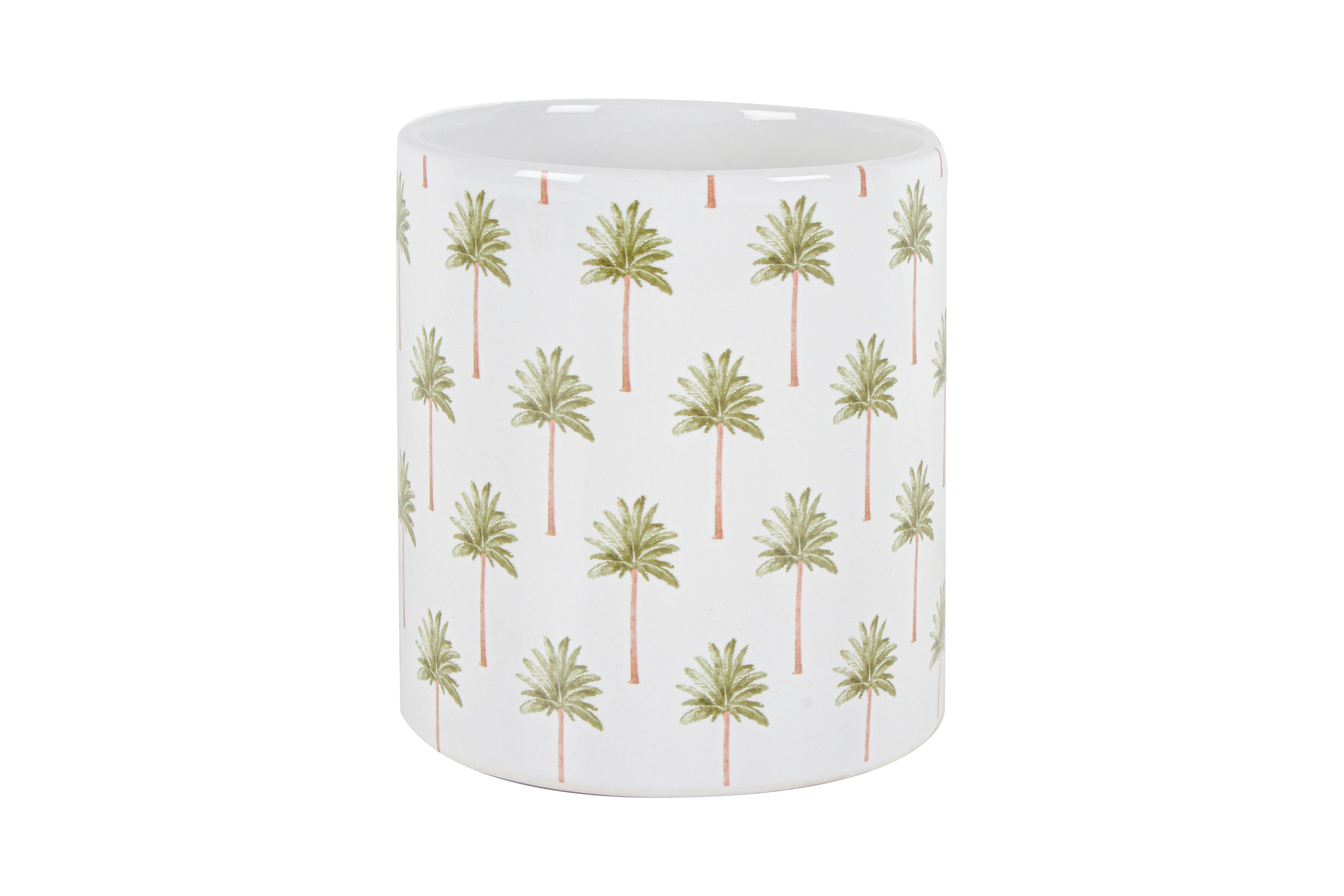 St Barts Green Palm Dolomite Pot 14 x 13 x 13cm