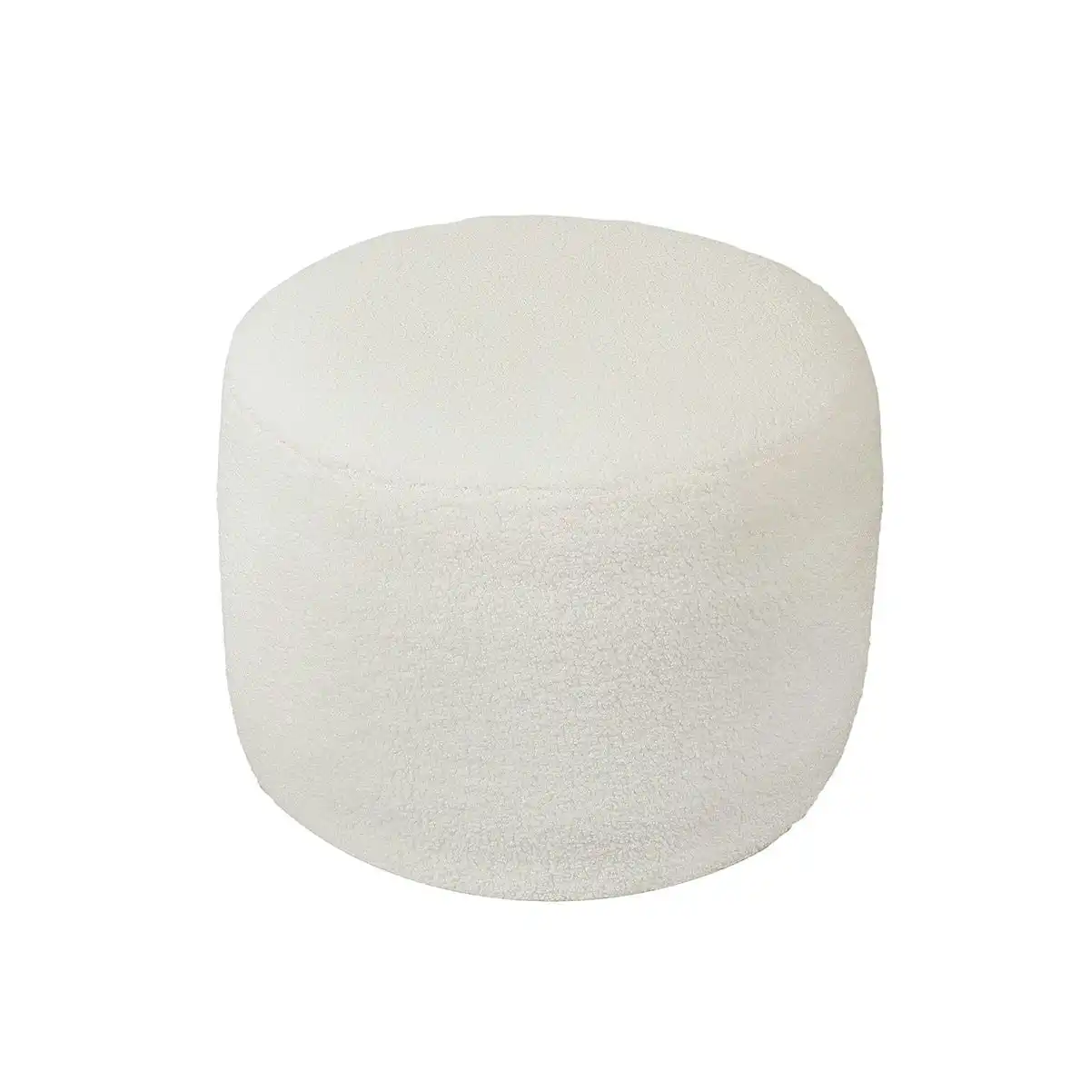 Talia Pouf Stool Teddy Plush White