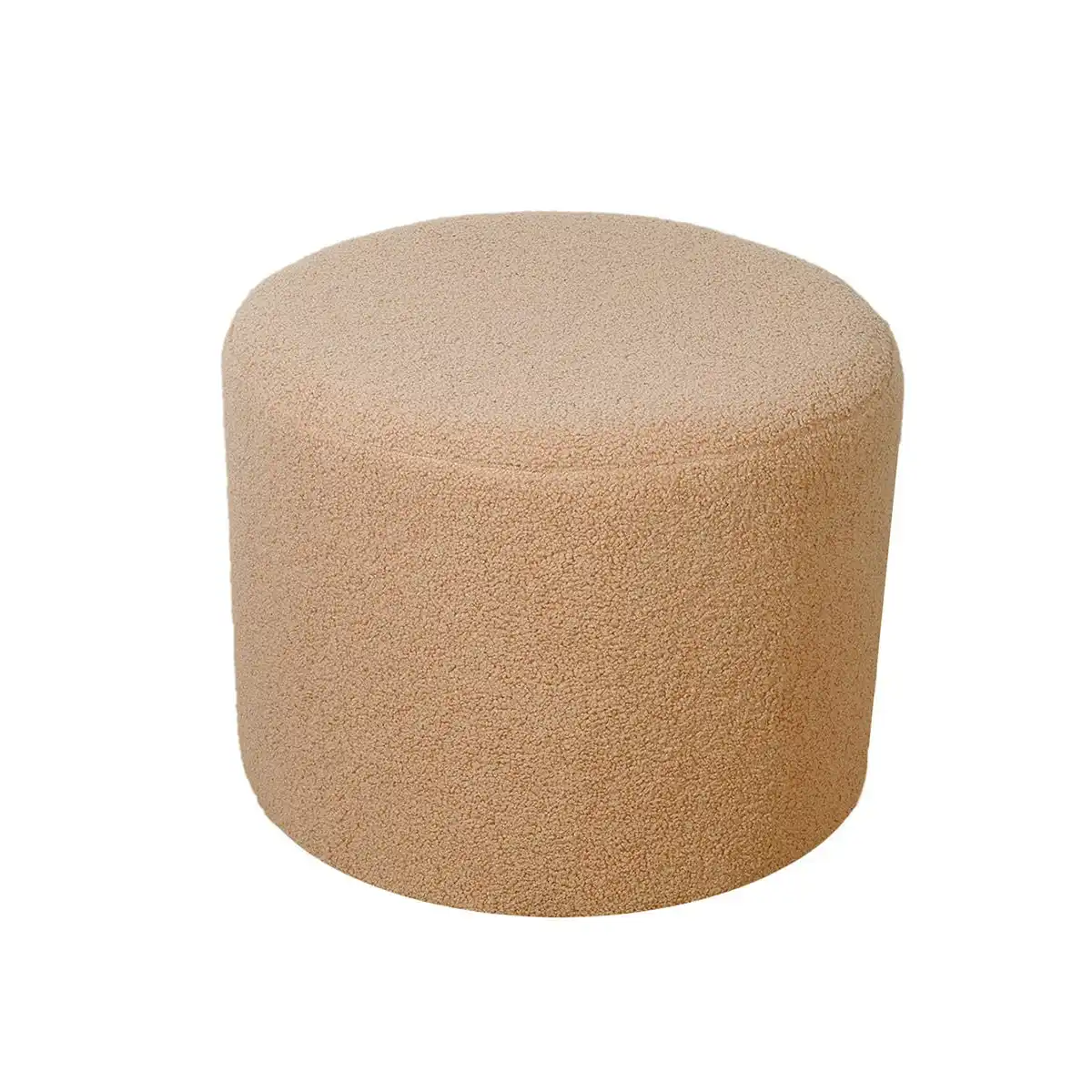 Talia Pouf Stool Teddy Plush Beige