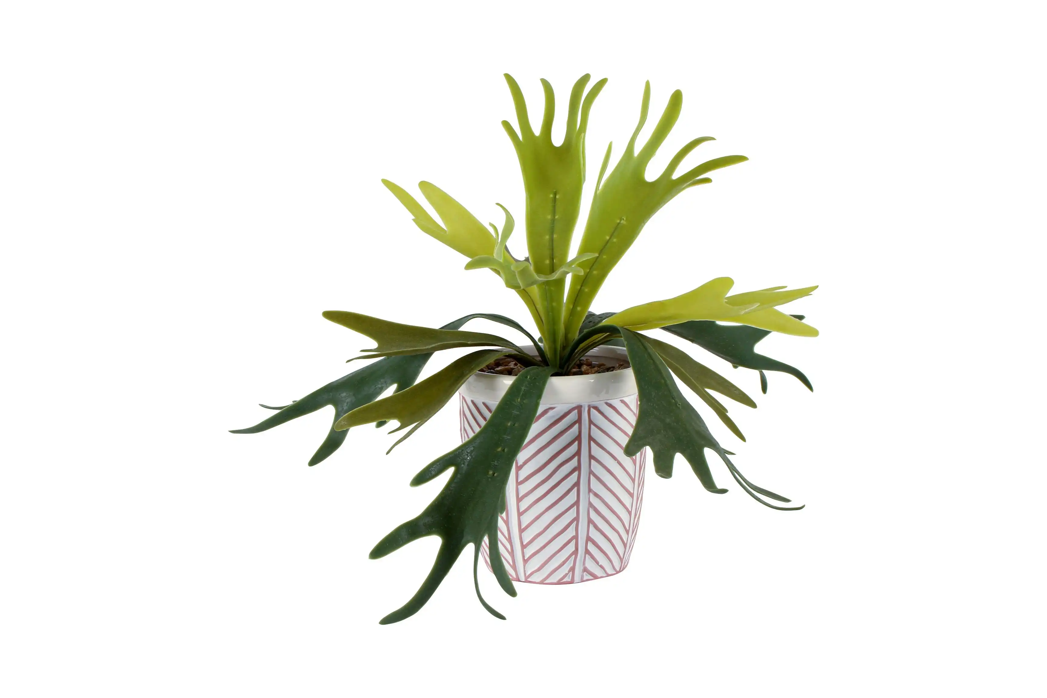 Lillian Ceramic Pot With Faux Plant 16 x 15 x 15 cm