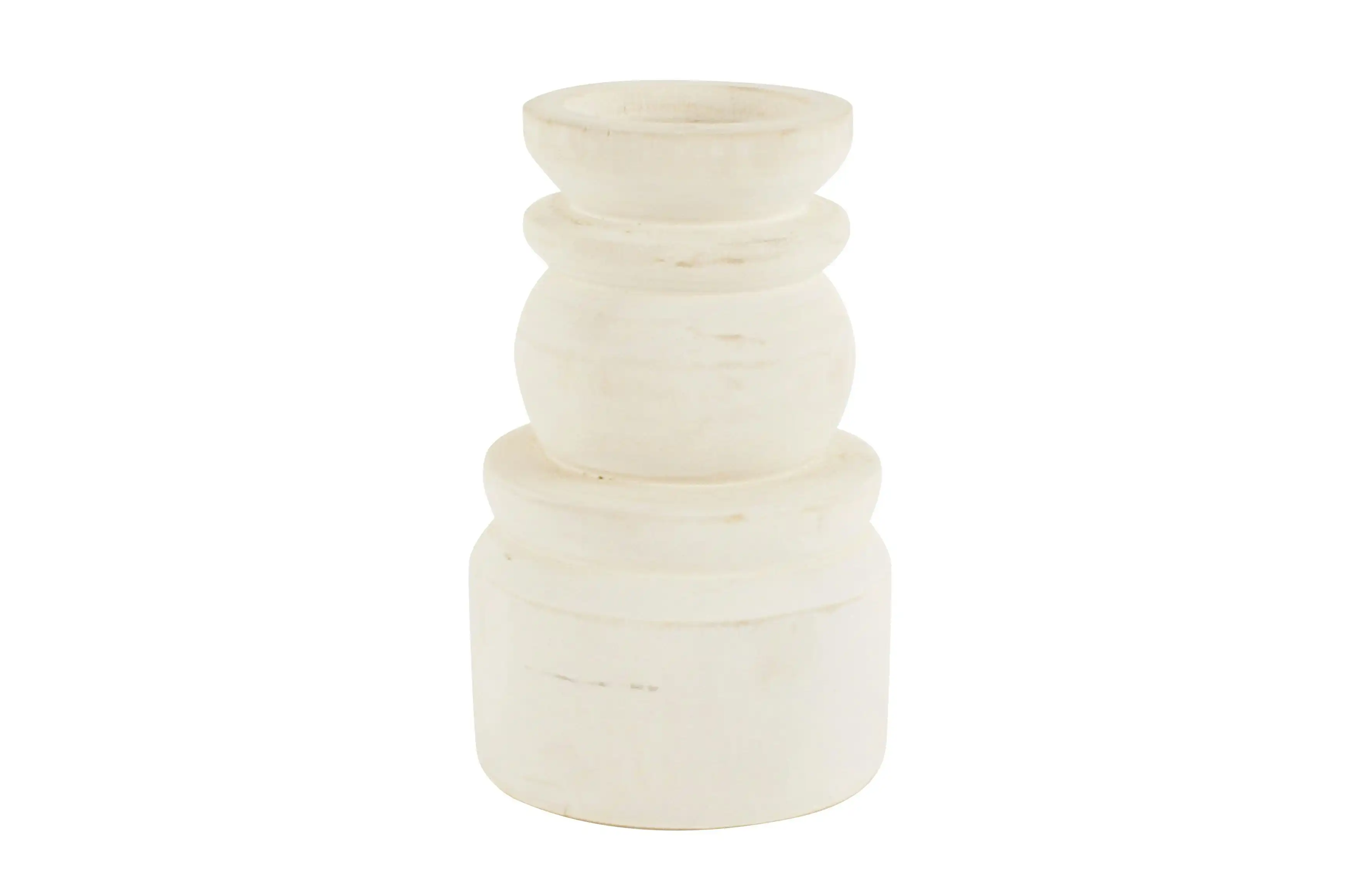 Kulon Candle Holder White Wood 20 x 9.5cm