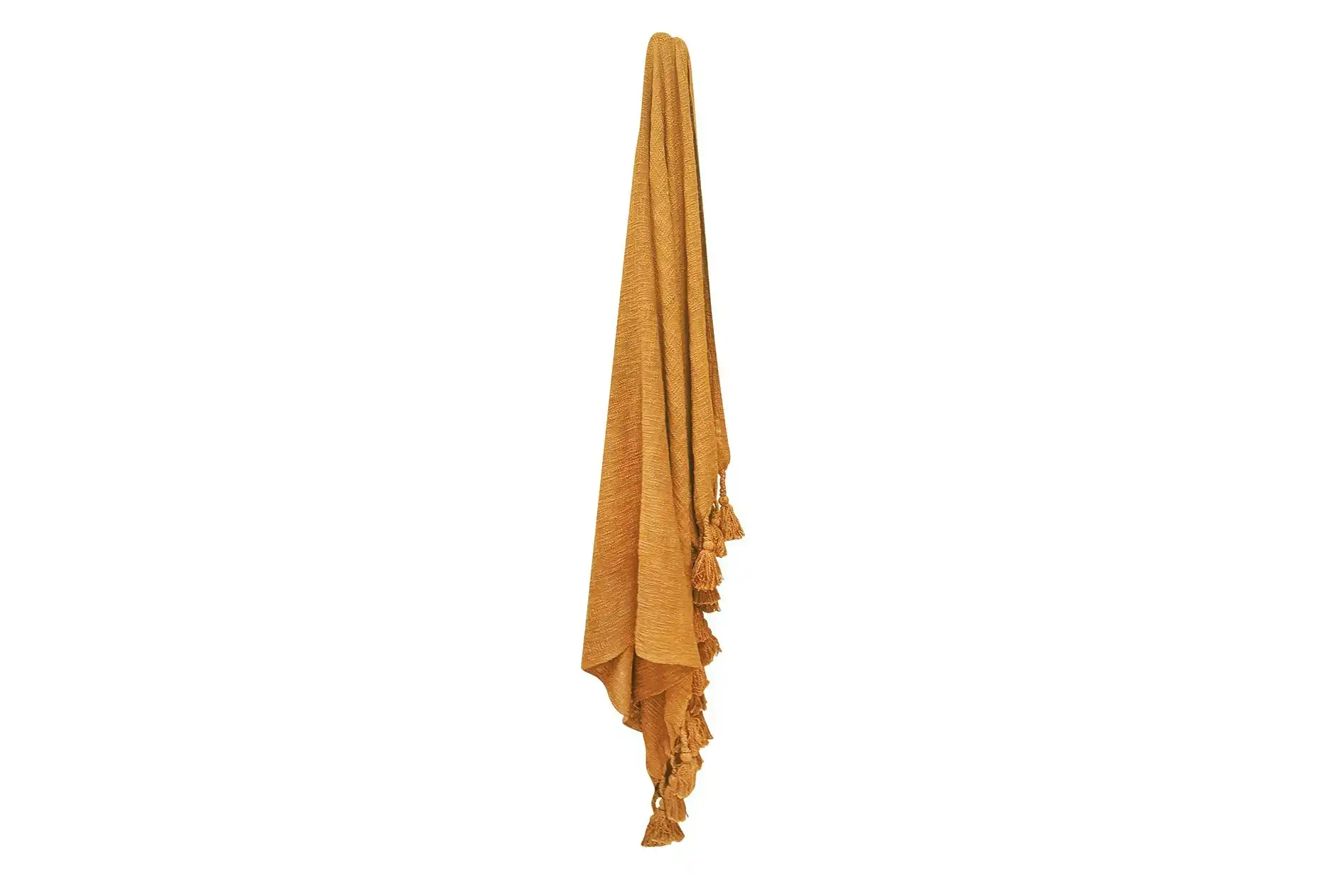 Neo Cotton Throw With Giant Tassels Terracotta