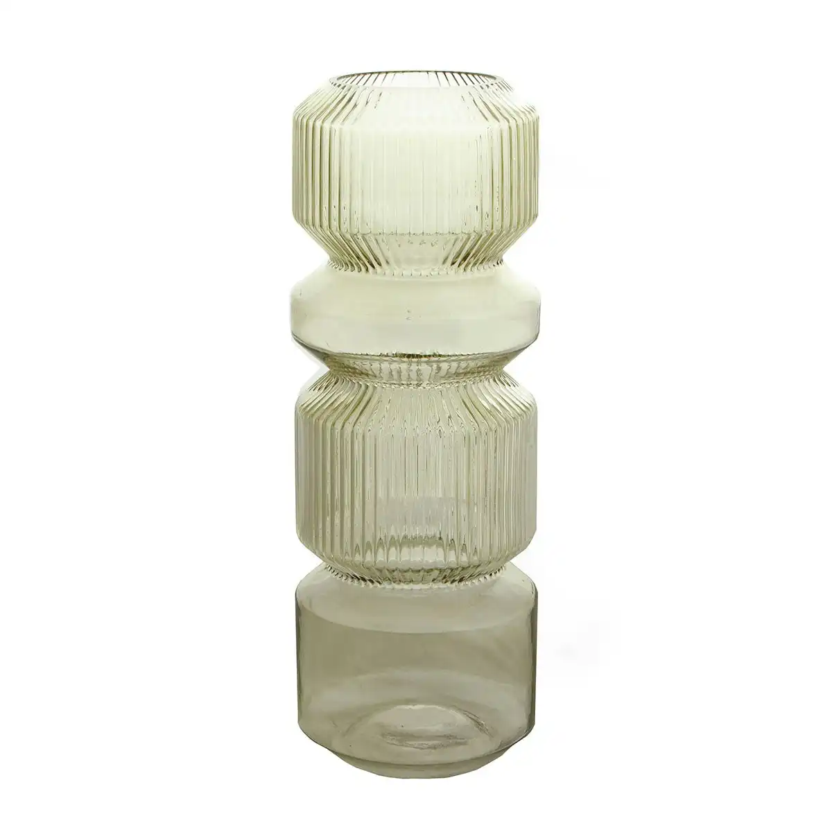 Bibo Ribbed Glass Cylinder Vase