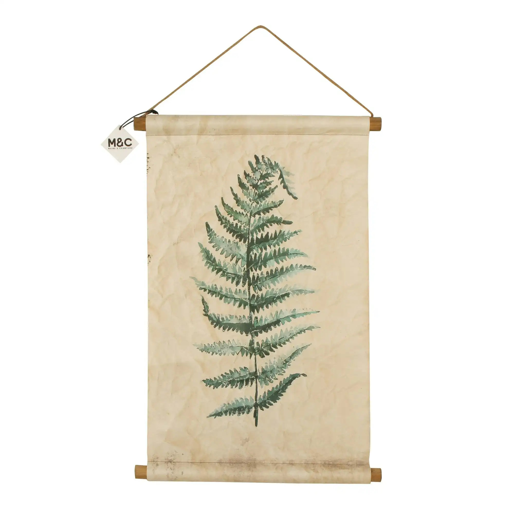 Fern Frond Leaf Canvas Wall Scroll 65 x 44 x 3cm 2 Asst