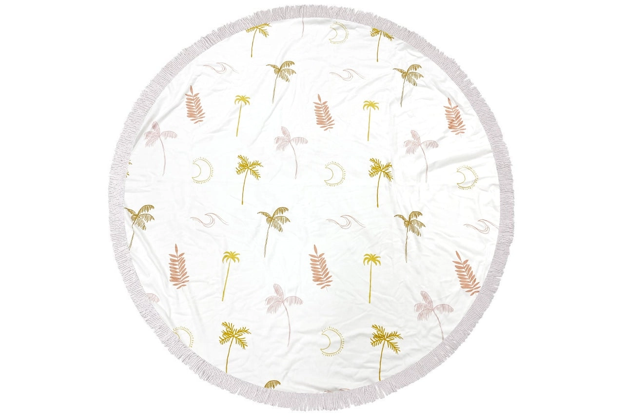 Round Beach Towel -Coco and Waves