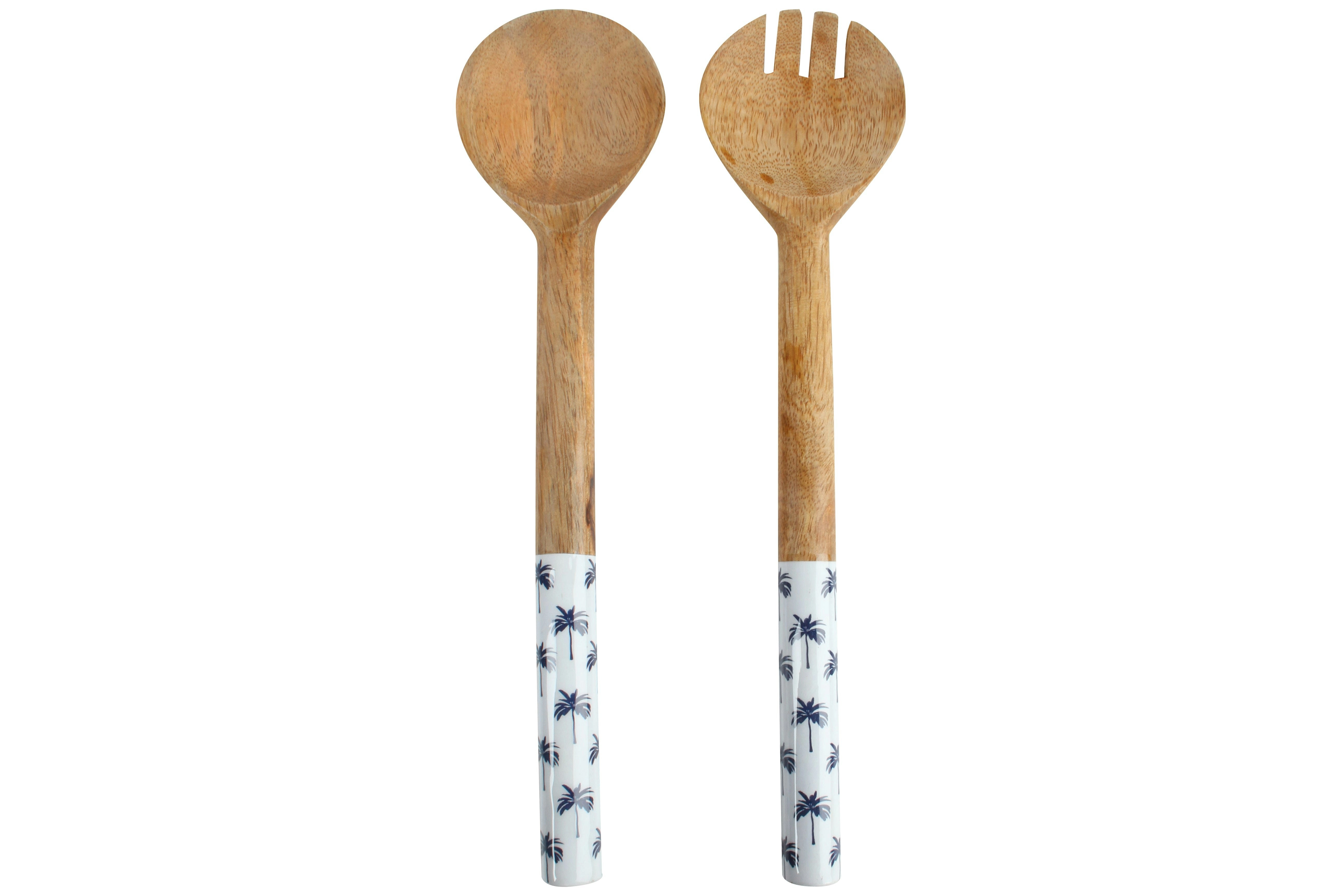 Belize Blue Palm Salad Servers Set Of 2