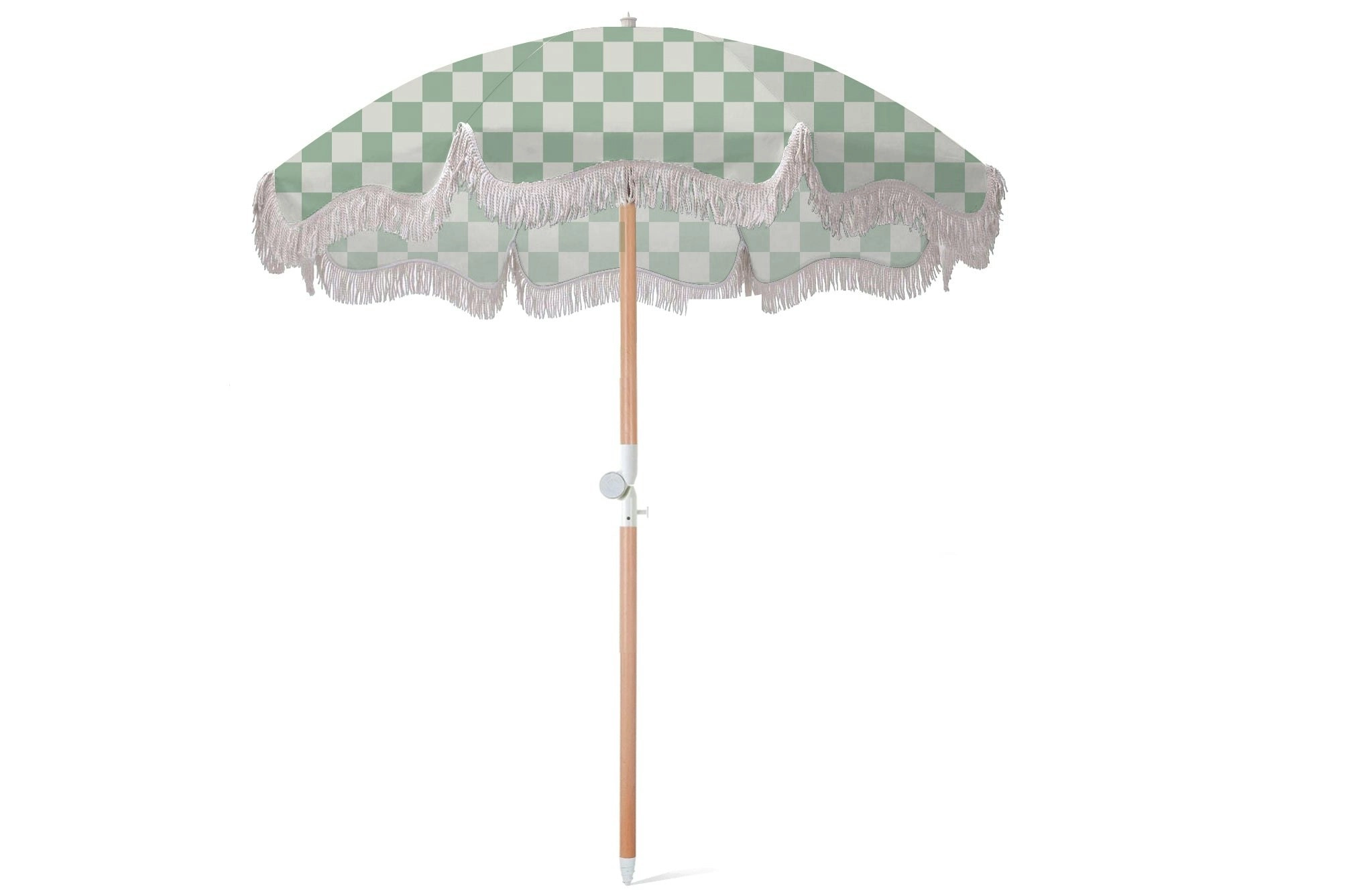 Luxe Canvas Beach Umbrella 2M - Sage Check