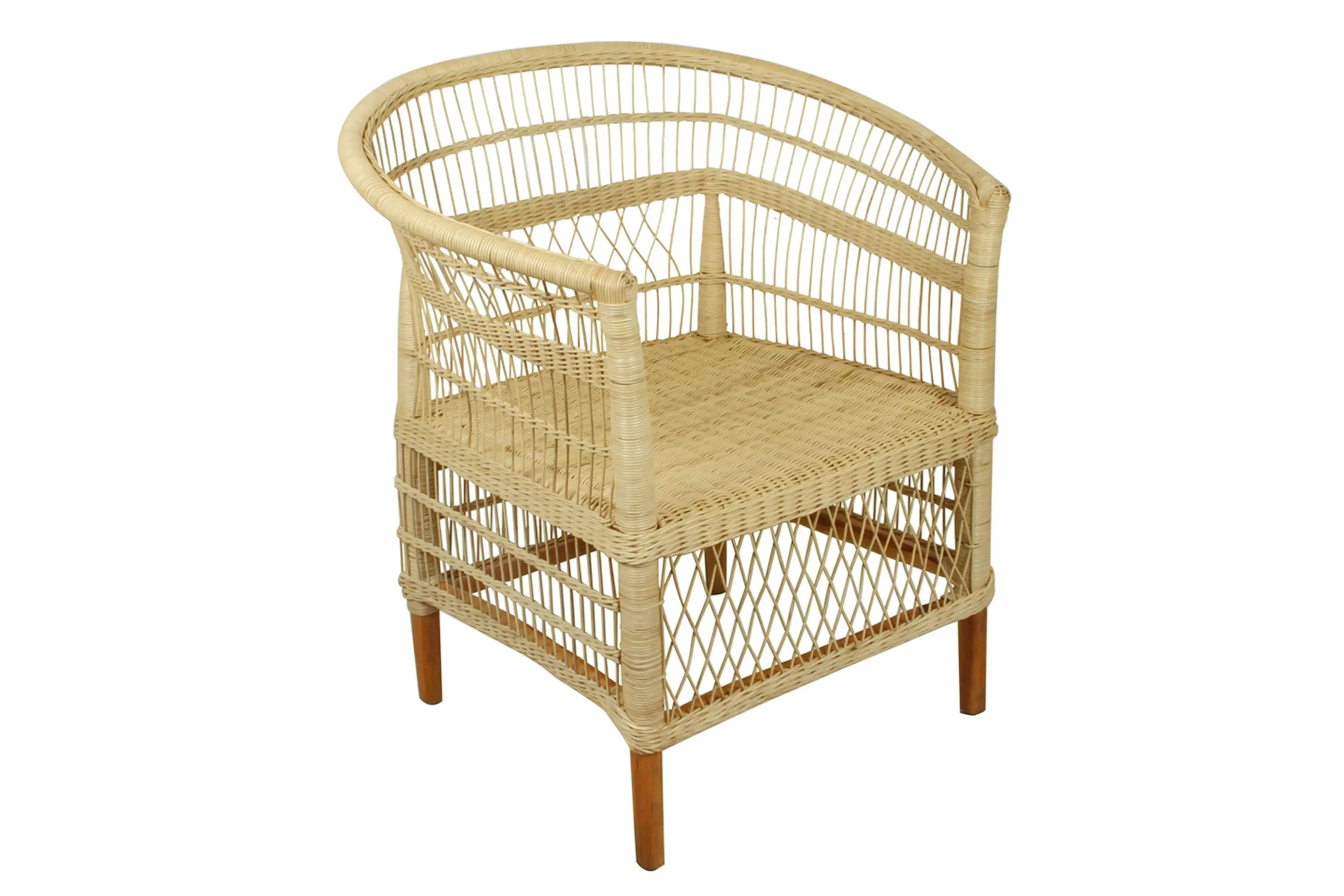 Natural Malawi Style Rattan Chair, 76 x 76 x 57cm