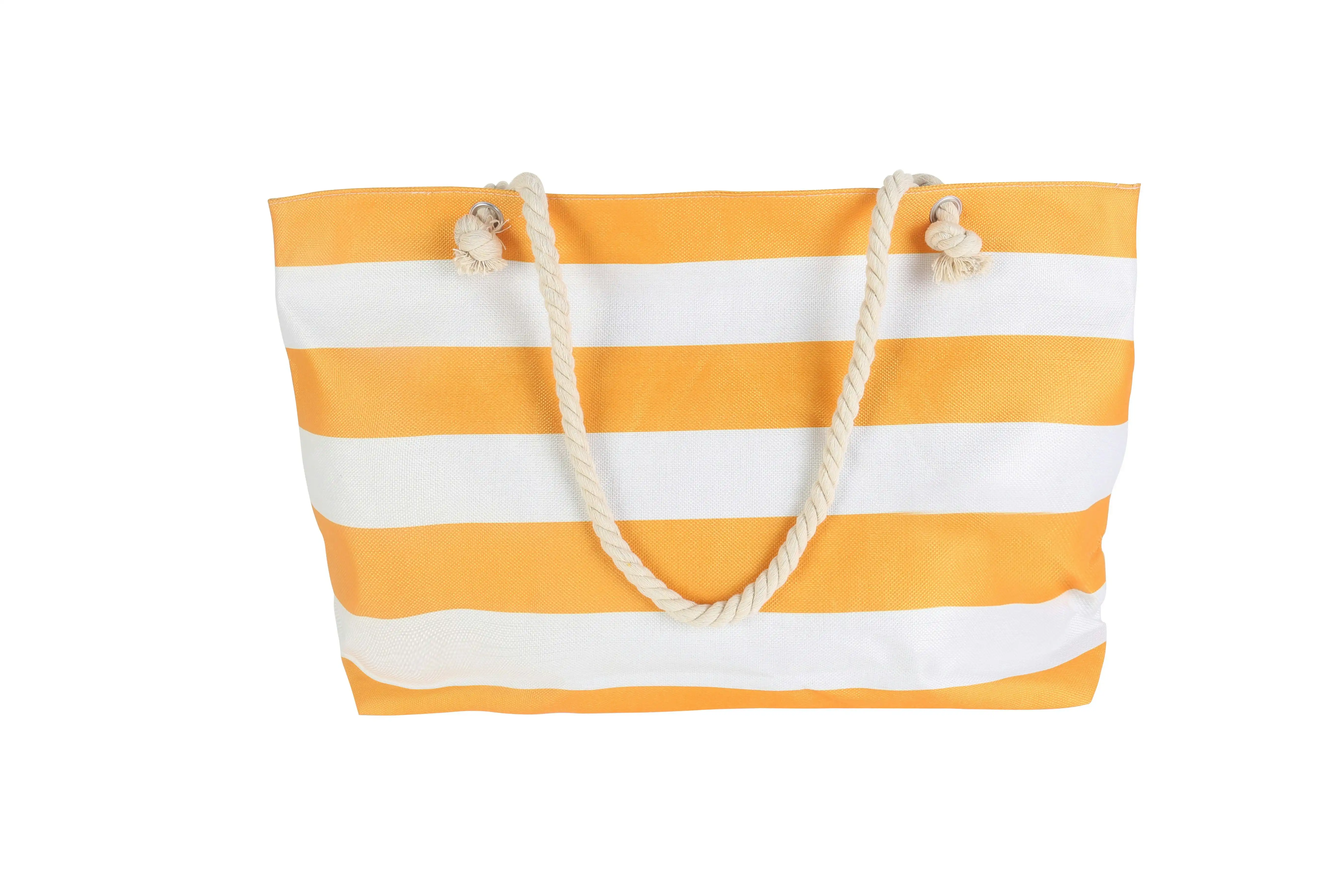 Retro Stripes Mango Jumbo Beach Bag