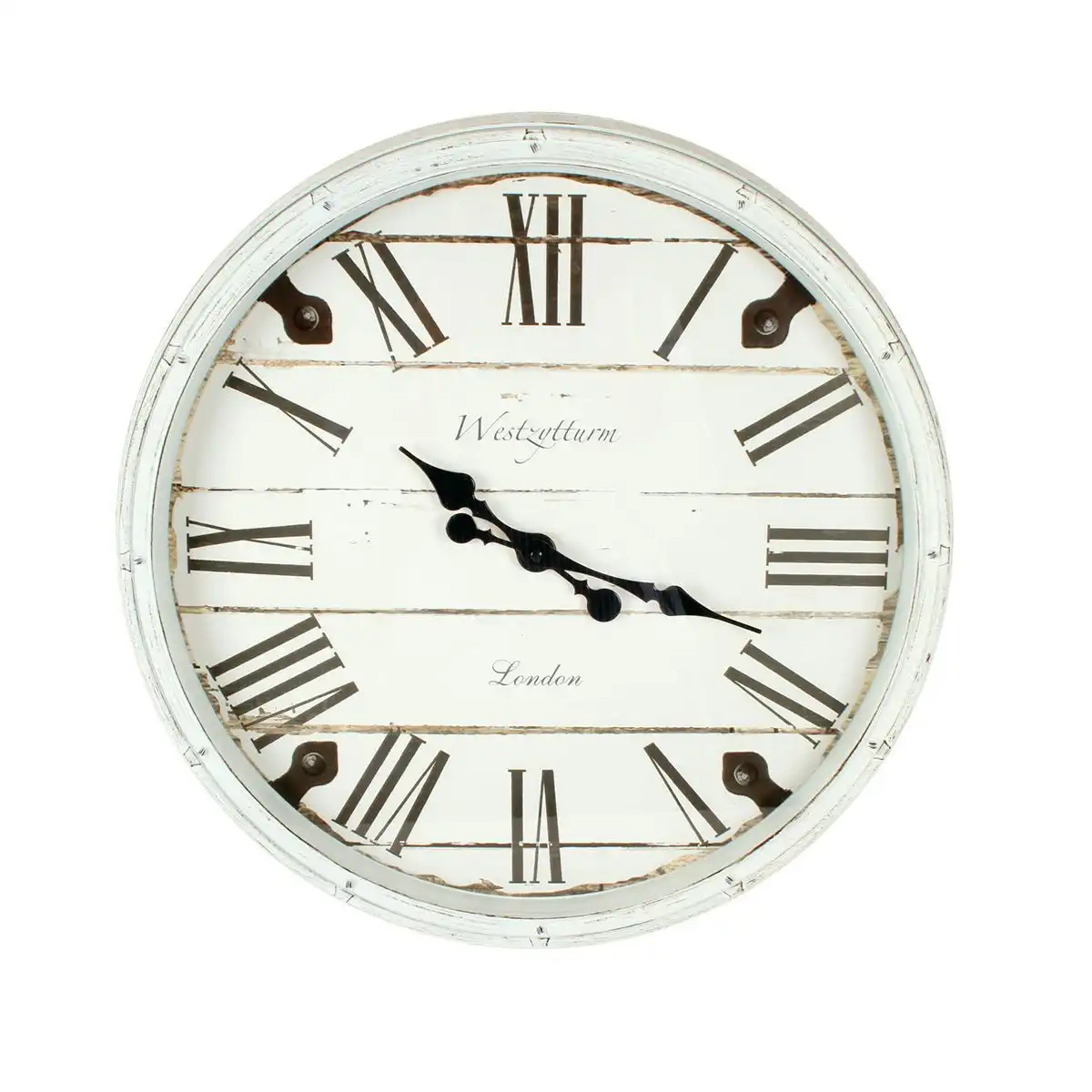 Sabah Antique Roman Numeral White Wall Clock