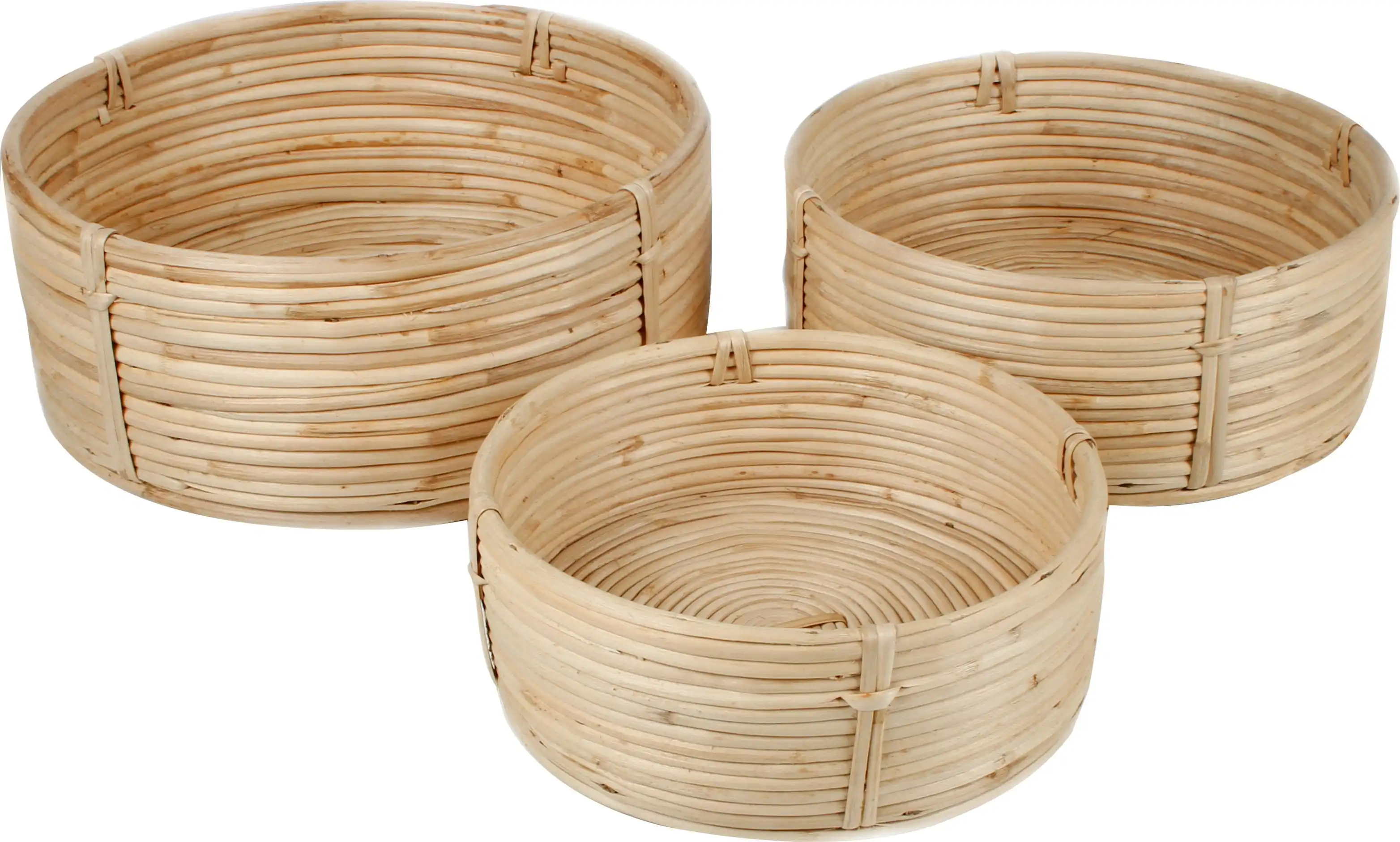 Set Of 3 Sylvia Rattan Bowls