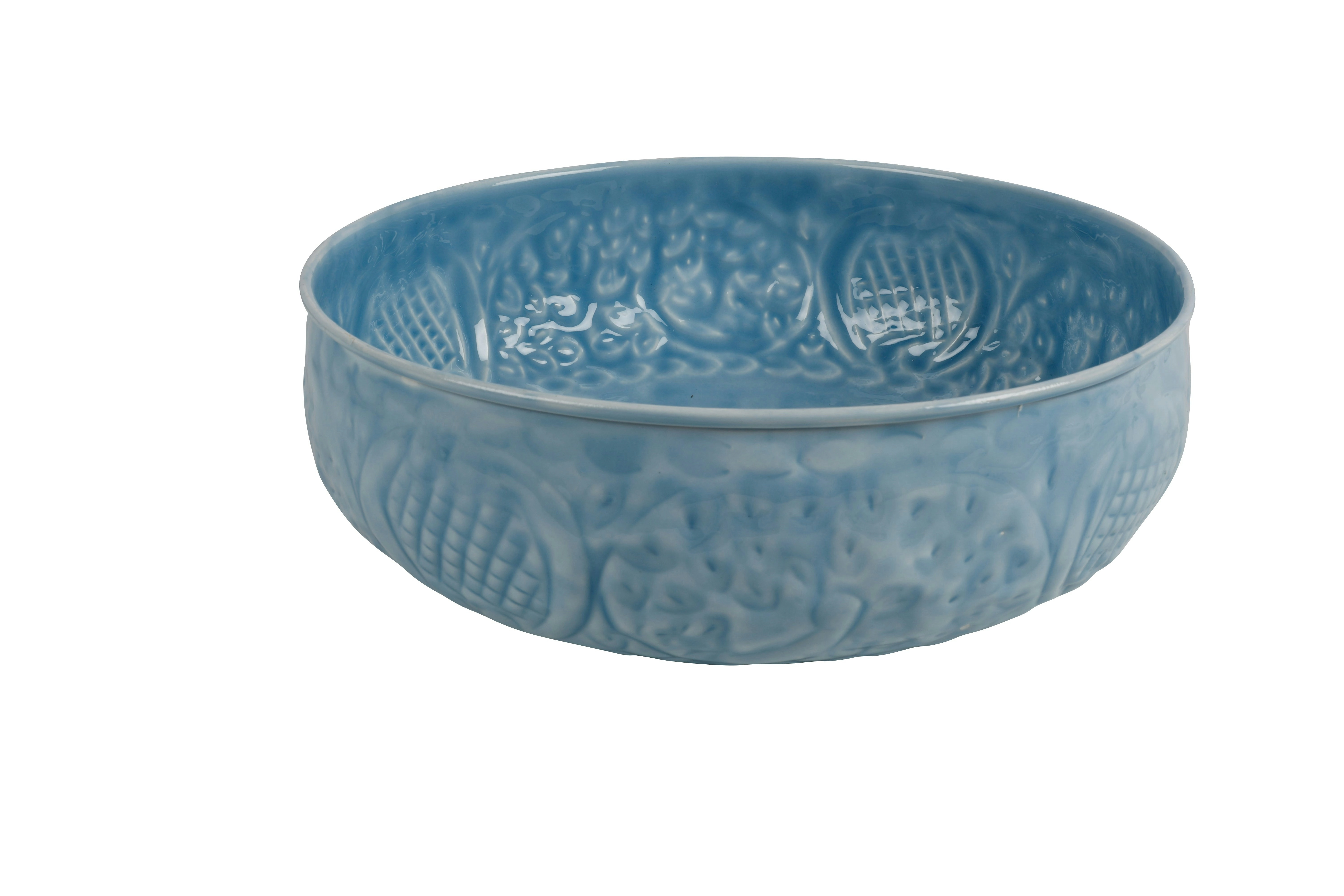 Sky Blue Embossed Bowl Set 2