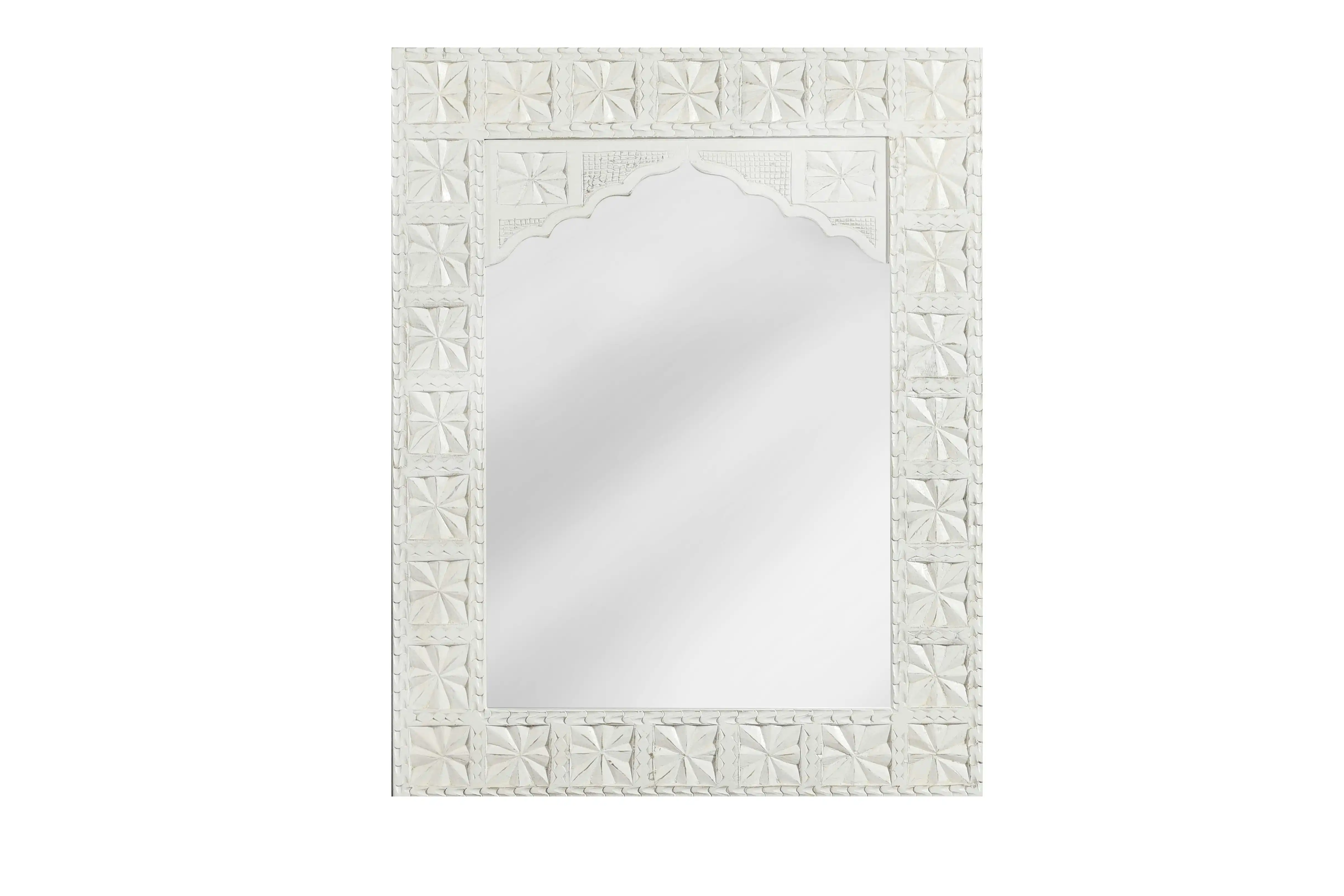 Rustic Mango Wood Ornate Mirror 90 x 70 x 3cm