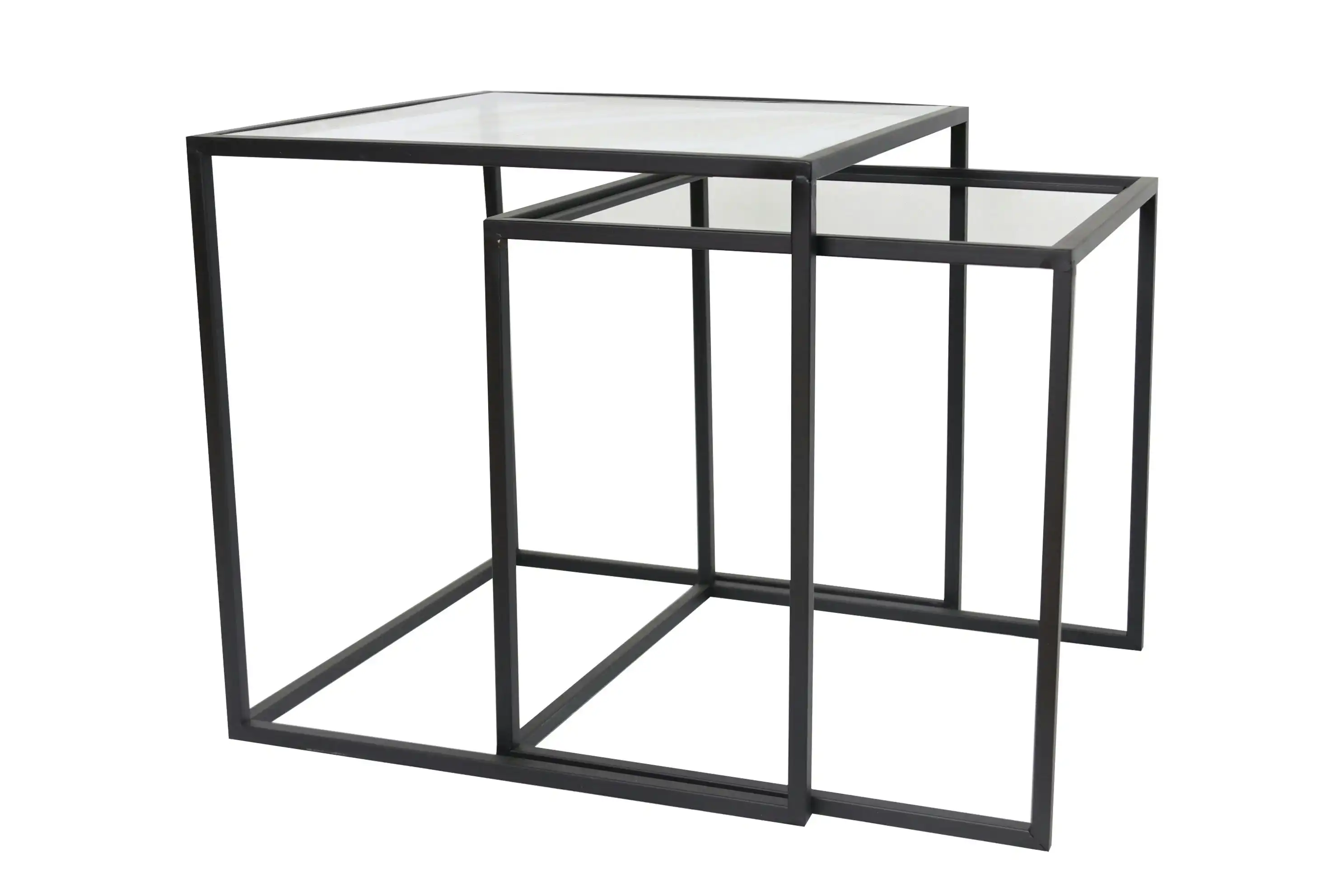 Black, Set Of 2, Side Tables, 45 x 45 x 45cm