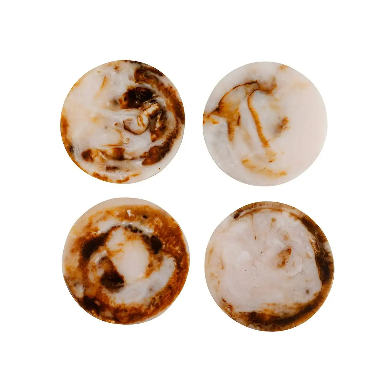 Ophelia Set Of 4 Round Coasters - Amber