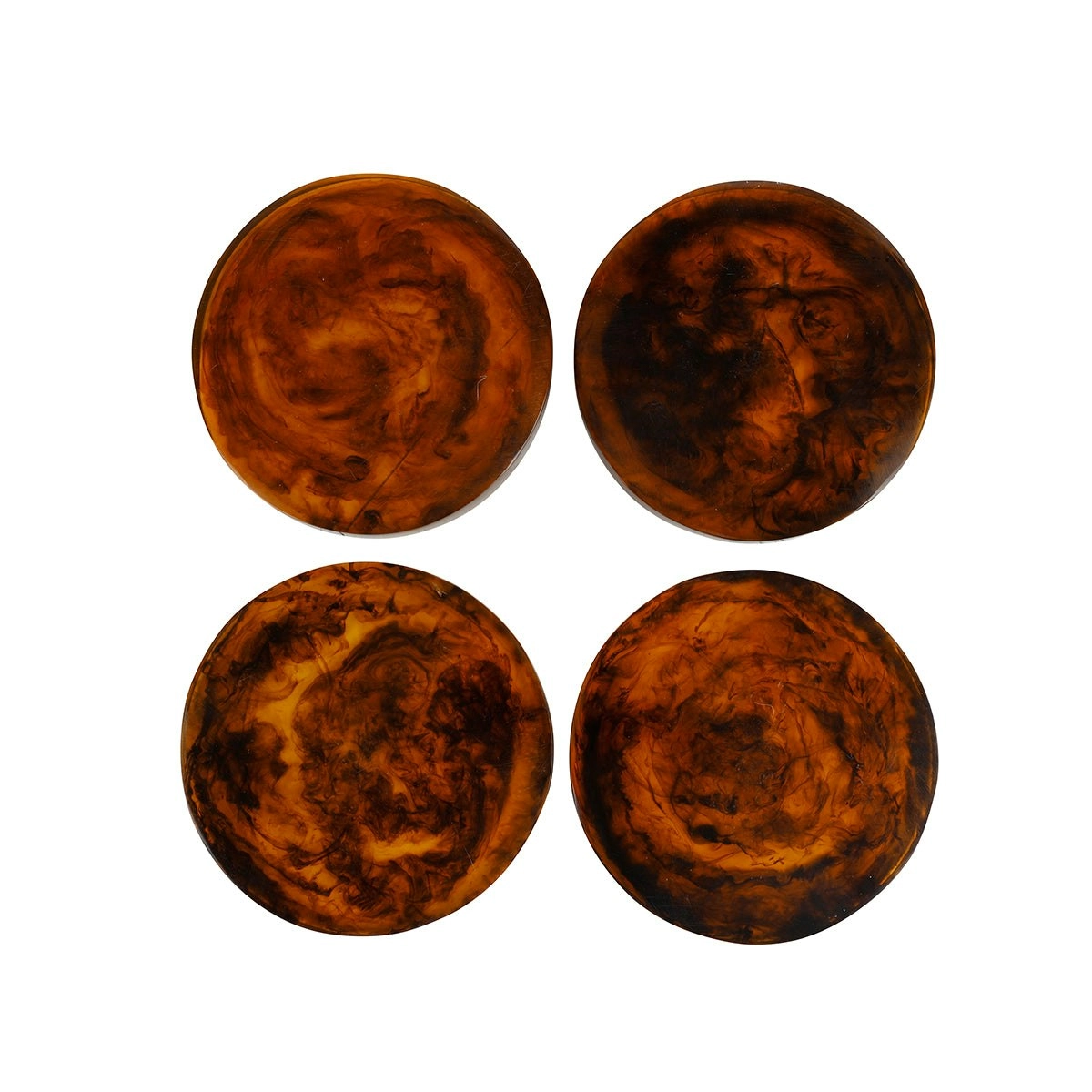 Ophelia Set Of 4 Round Coasters - Tobacco