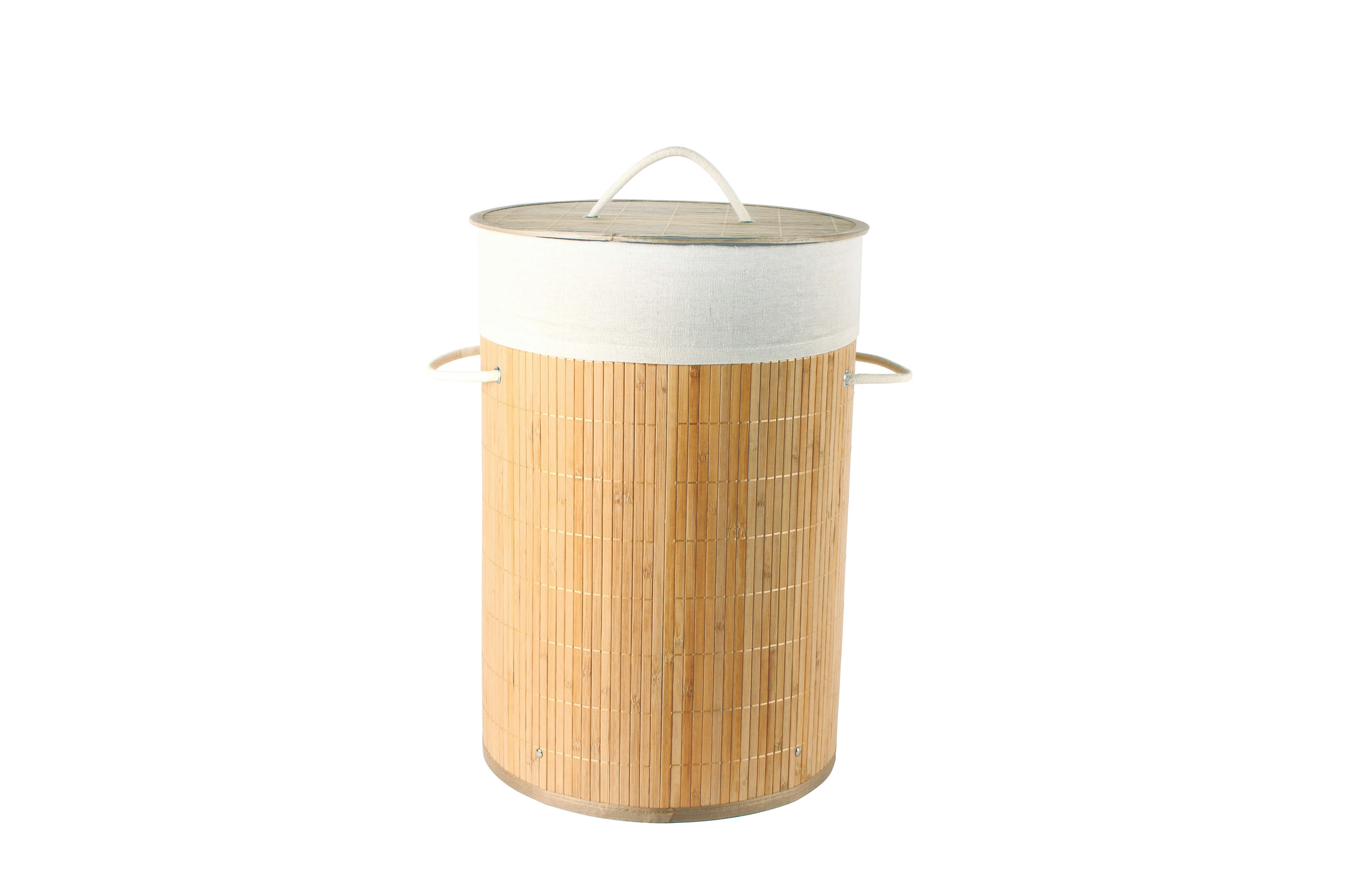 Kalib Bamboo Laundry Basket With Lining 60 x 38cm