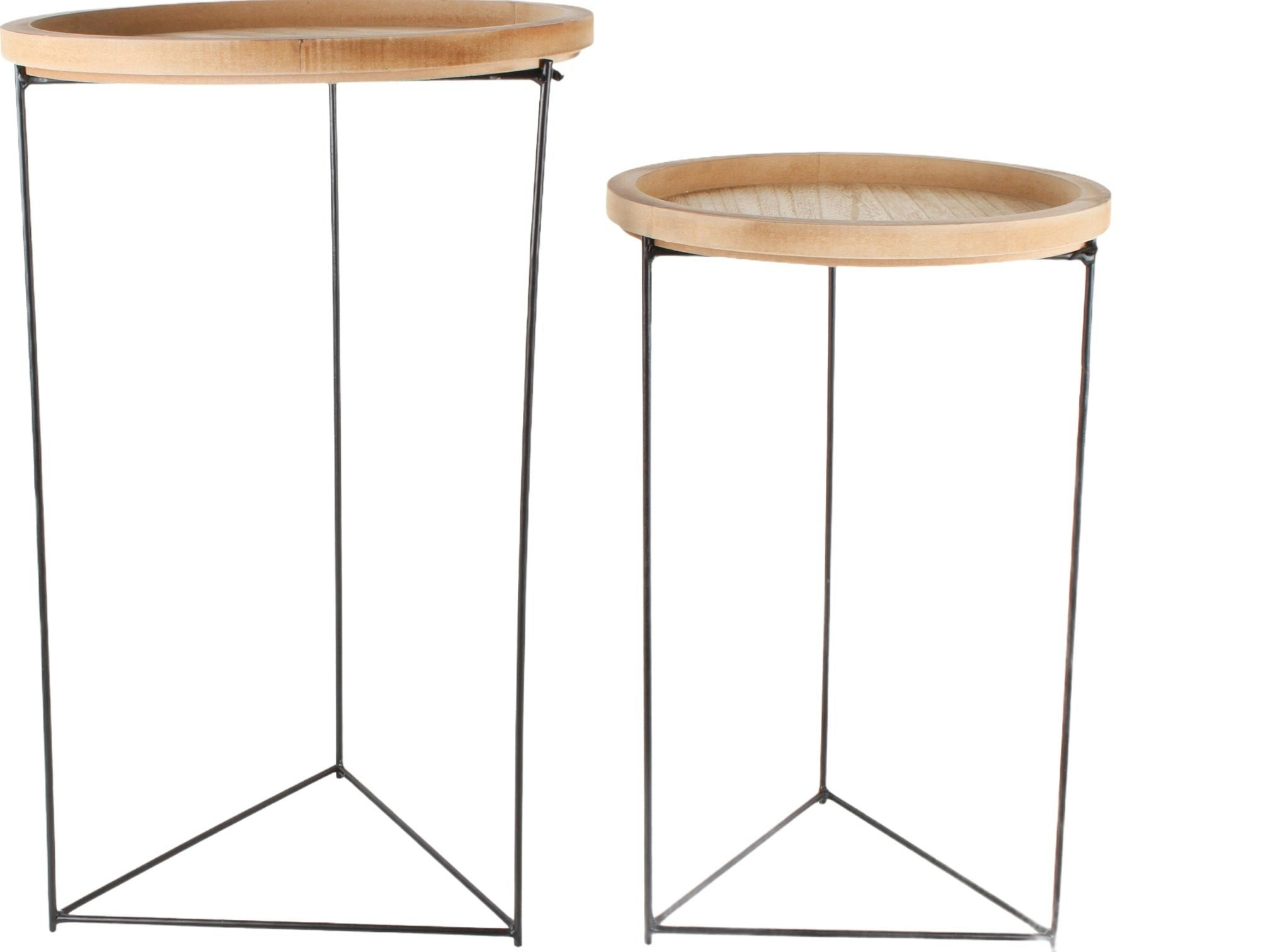 Set Of 2, Wood Side Tables, 57 x 35cm