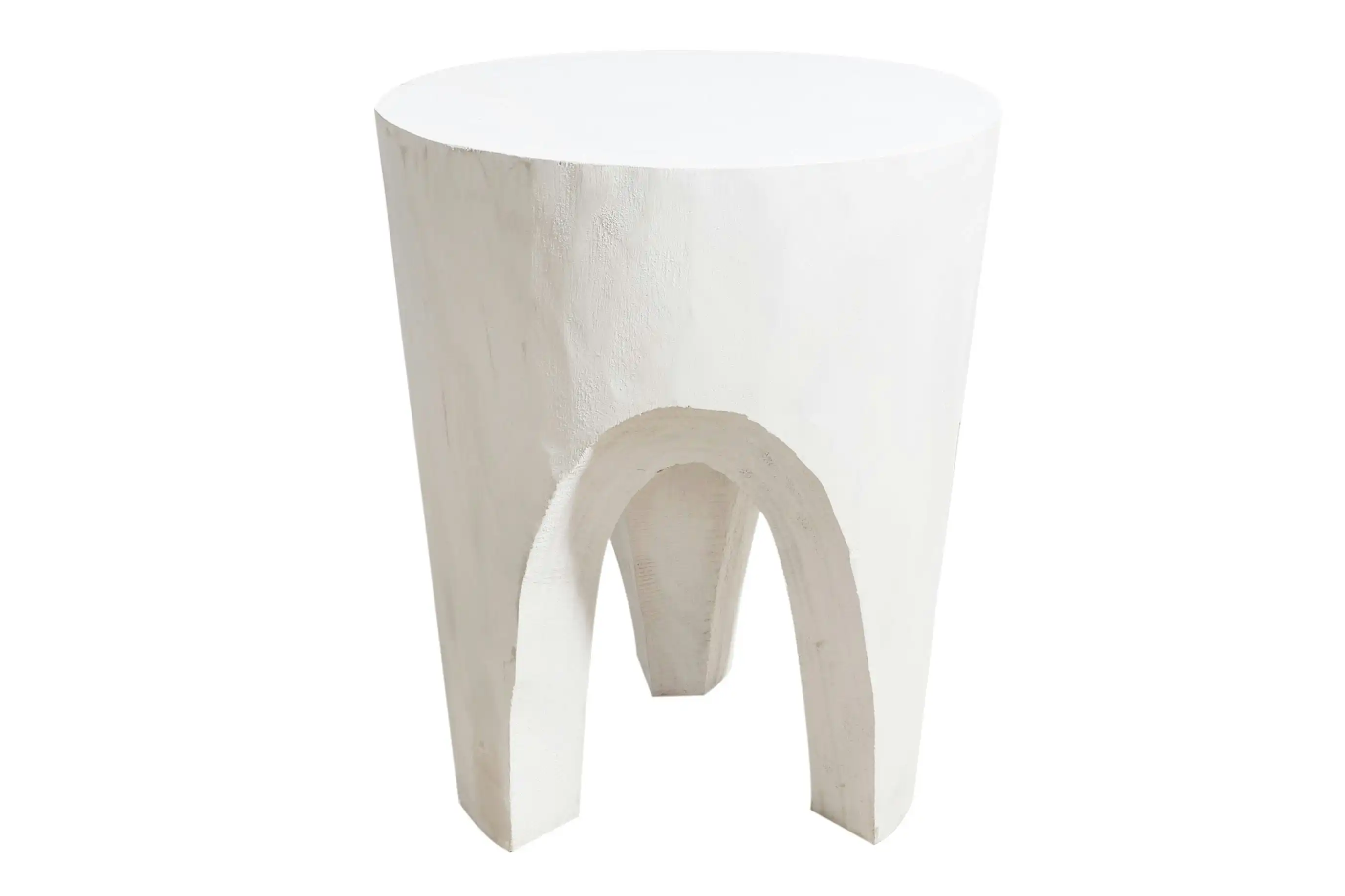 White Paulownia Wooden Stool, Side Table, Planter Stand 40 x 32 x 32cm