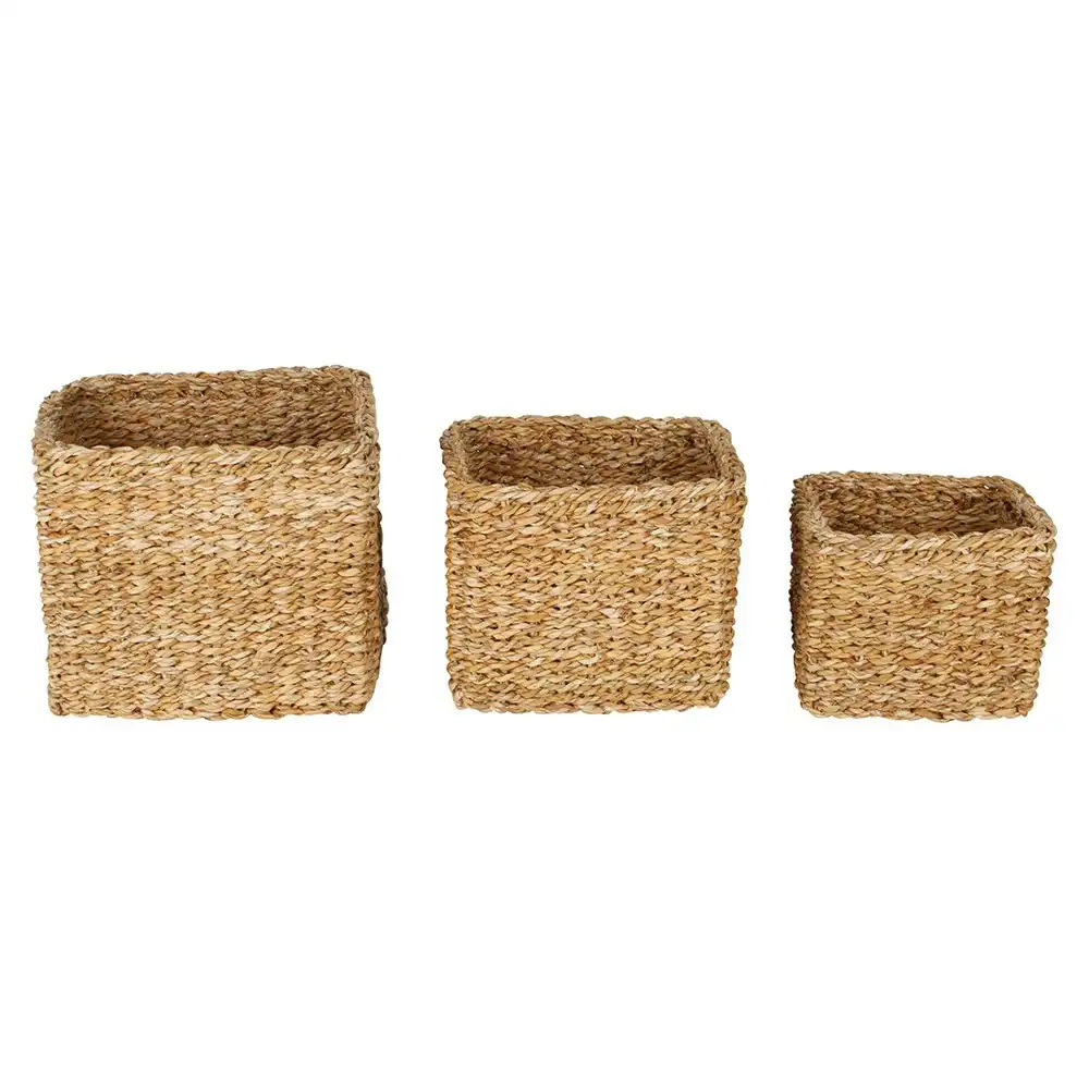 Maine & Crawford Scarborough 18/22/26cm Seagrass Basket Organiser Square Natural