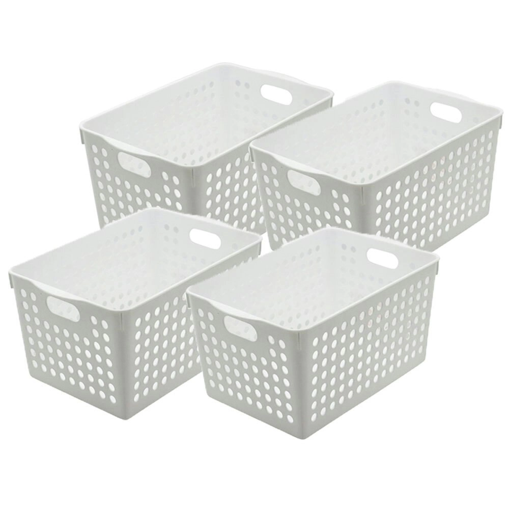 4x Boxsweden Mode Basket 27cm Home Cleaning Storage Room Organiser Container WH