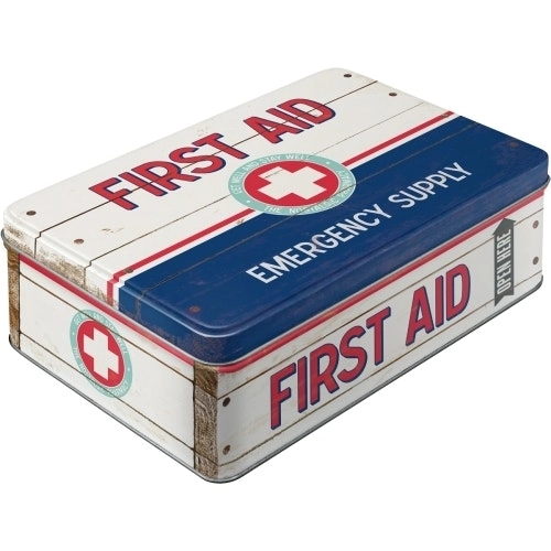 Nostalgic Art 23cm/2.5L Flat Tin Metal Storage First Aid II Rectangle Container