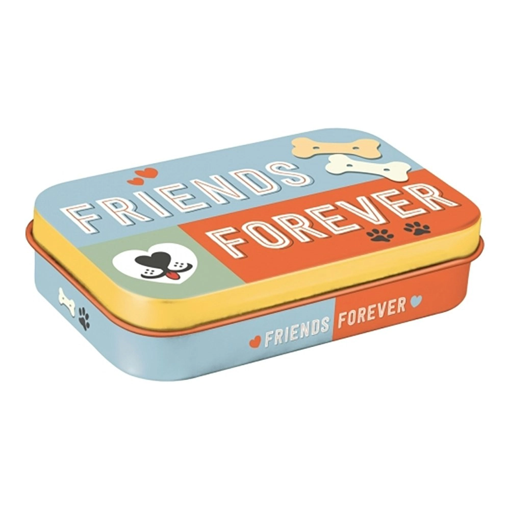 Nostalgic Art Pet/Dog Treats Storage Metal Tin Box Friends Forever 9.5x6x2cm