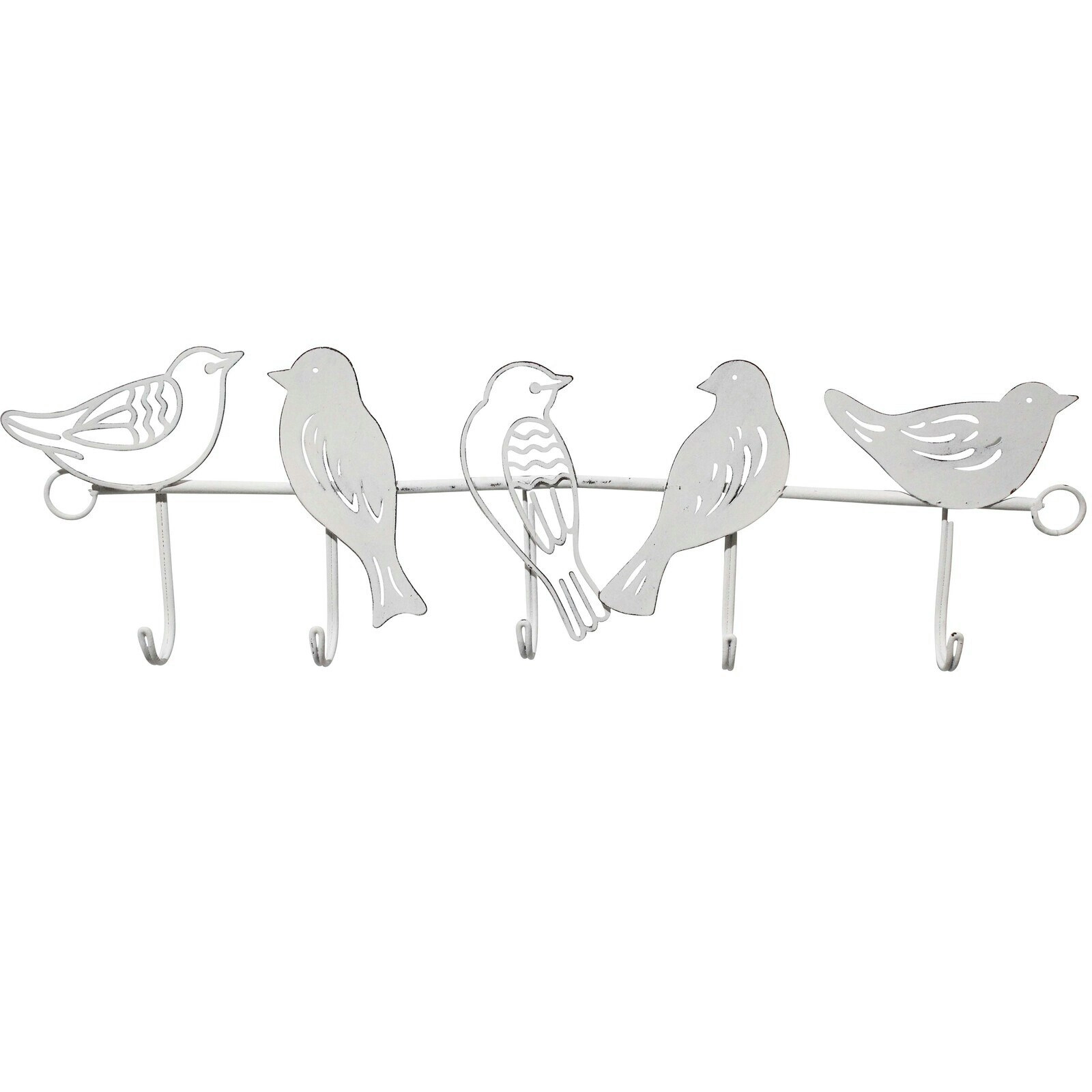 Bird Hooks Metal 32cm Wall Mounted Clothes/Key Holder Hanger/Storage Organiser