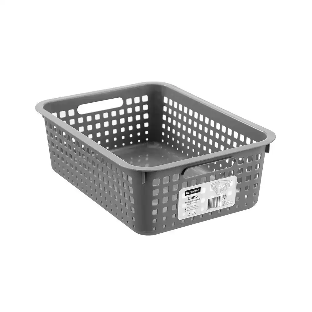 3x Boxsweden Cubo 45x14.5cm Storage Basket Home Organiser Medium Rectangle Asstd