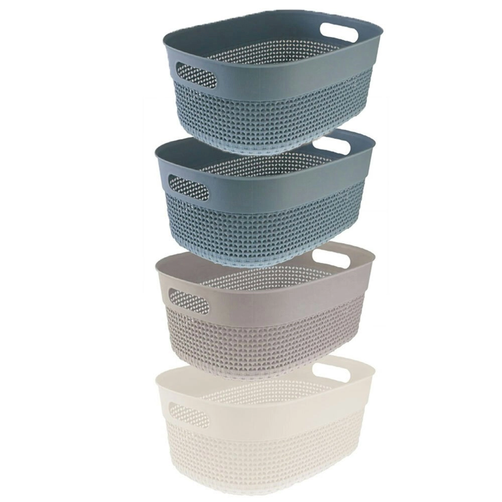 4x Boxsweden Logan Baskets Small 23cm Home Storage Organiser Containers Assort.