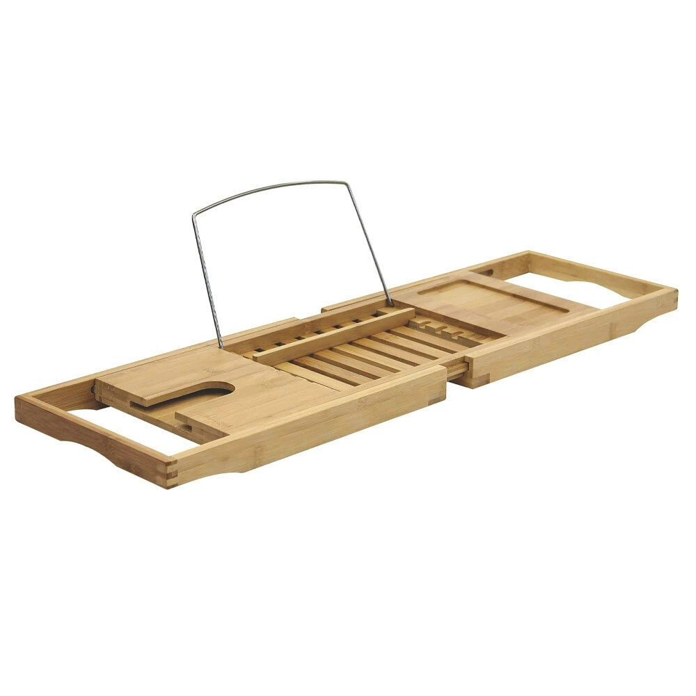 Butlers 70x22x4cm Bamboo Bath Caddy Tray/Holder Bathroom Extendable Storage