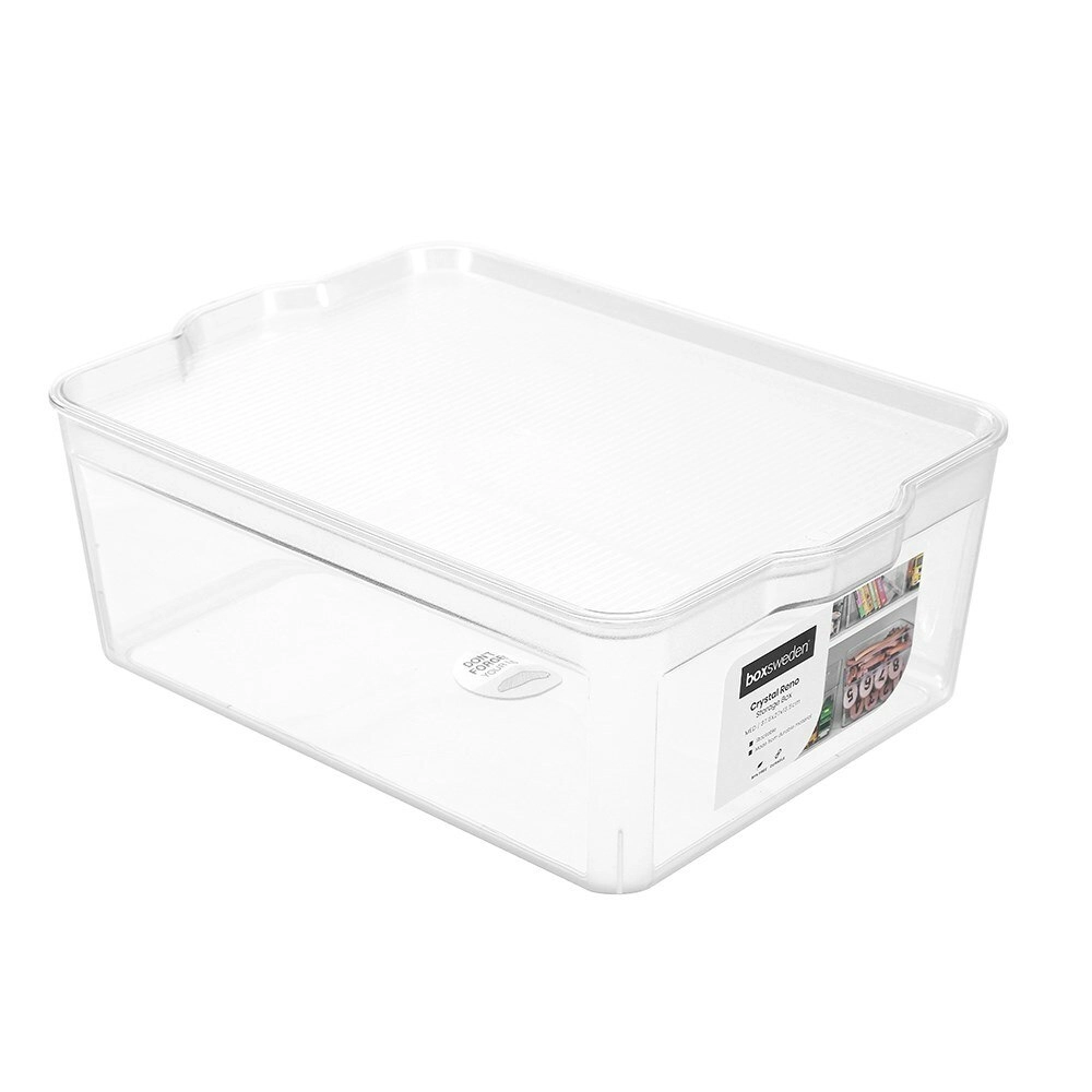 Boxsweden Crystal Reno 37.5x13.5cm Storage Box Container w/ Clear Lid Medium